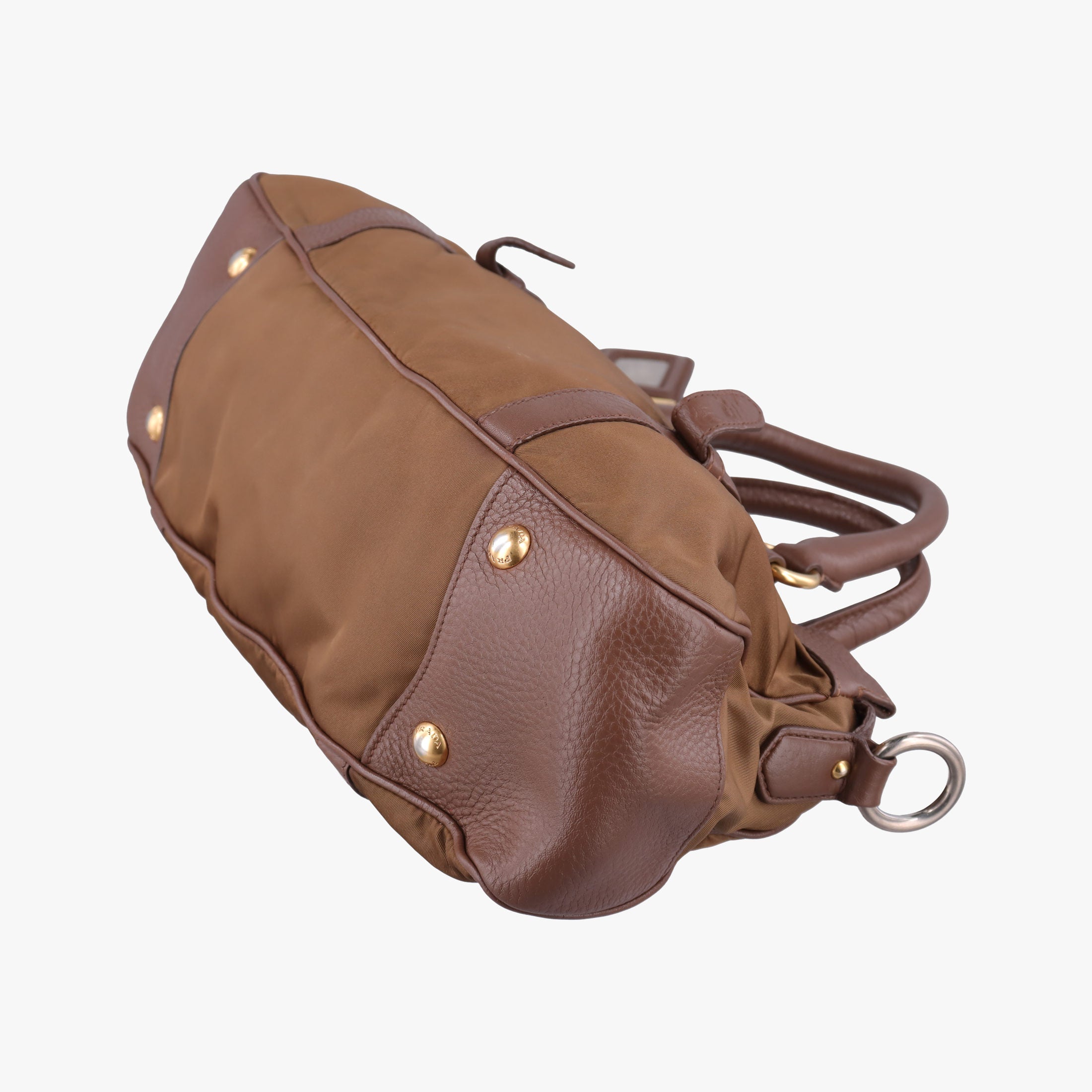 Tessuto Nappa Gaufre Satchel Rovere Brown nylon×Leather 158テスート ナッパ ゴーフル サッチェル ローヴェレ ブラウン ナイロン×レザー 158