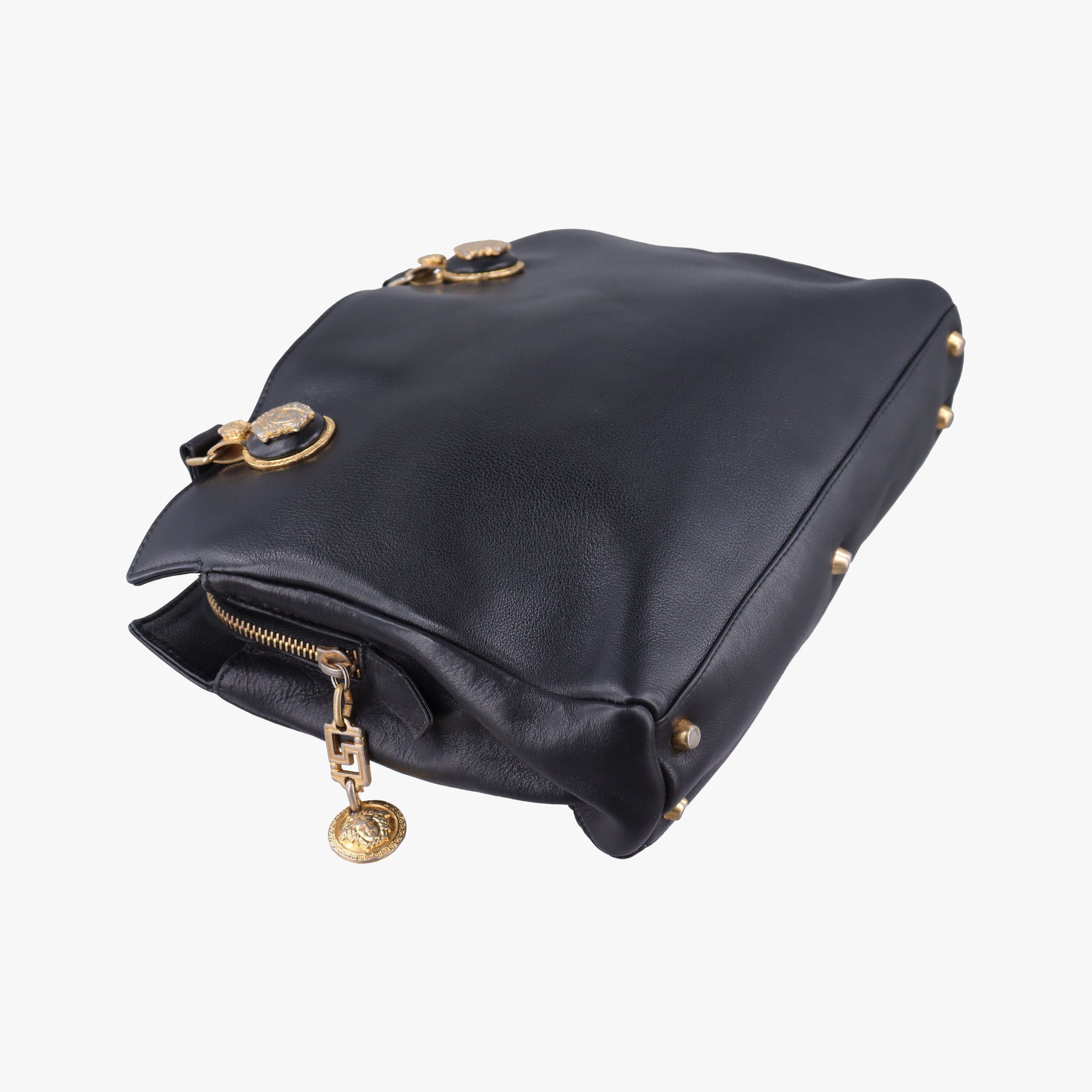 Vintage Medusa Medallion Black Leather ィンテージ メデューサ メダリオン ブラック レザー 