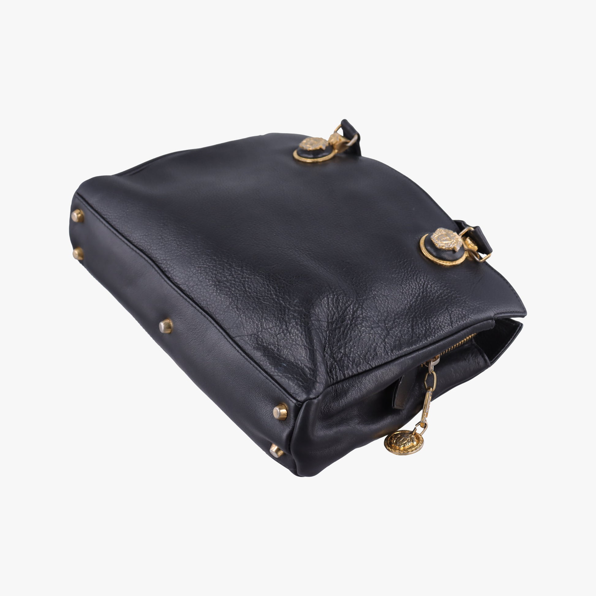 Vintage Medusa Medallion Black Leather ィンテージ メデューサ メダリオン ブラック レザー 