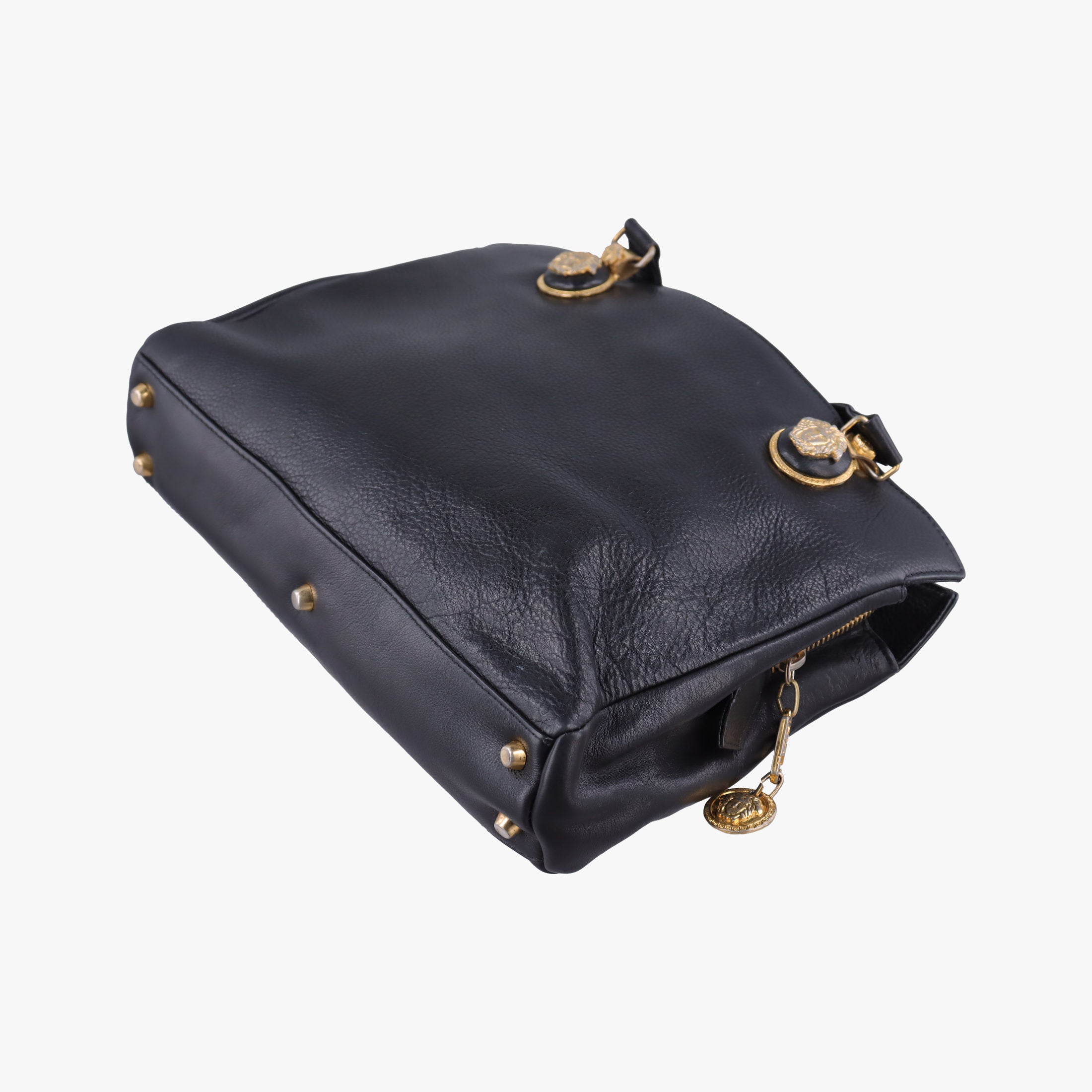 Vintage Medusa Medallion Black Leather ィンテージ メデューサ メダリオン ブラック レザー 