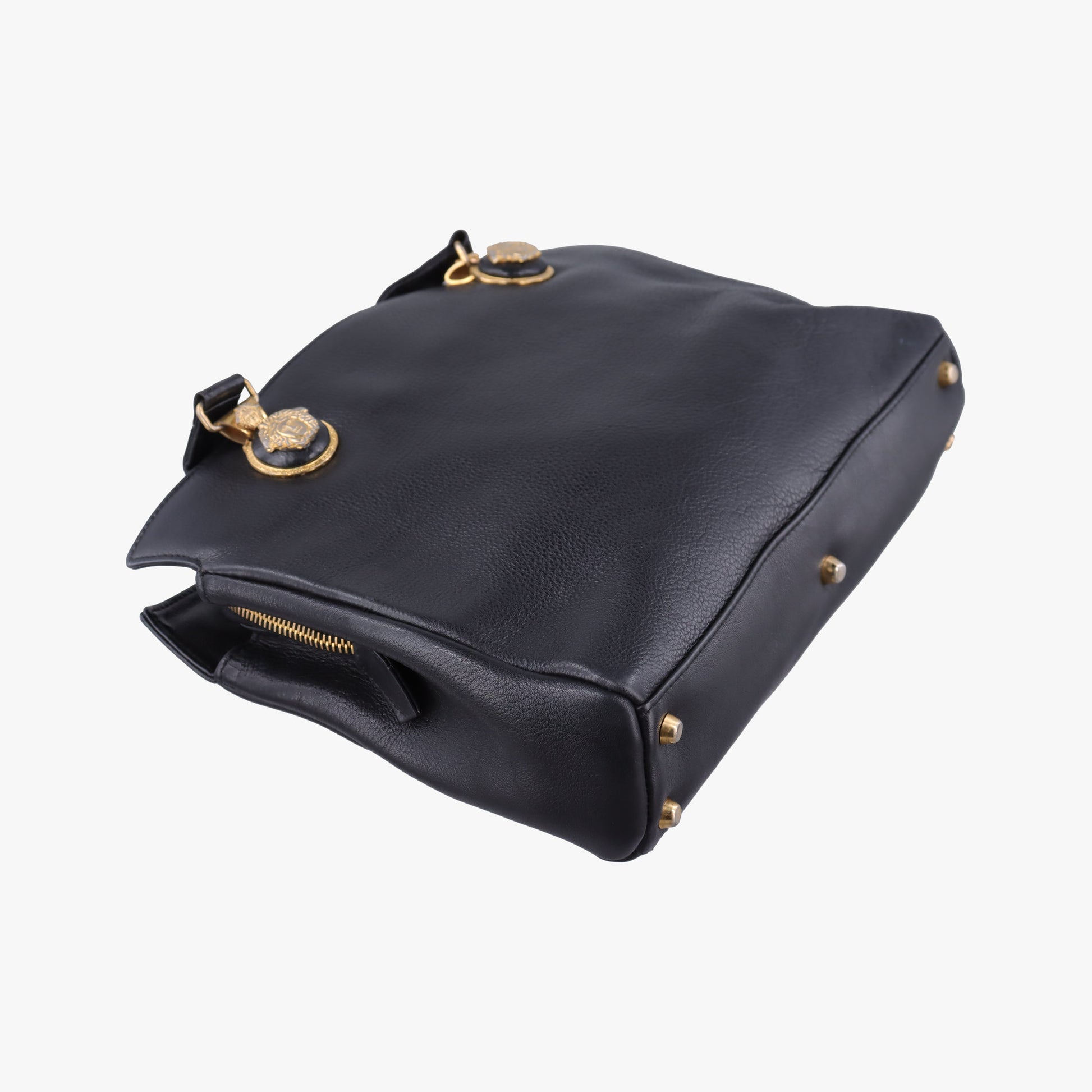 Vintage Medusa Medallion Black Leather ィンテージ メデューサ メダリオン ブラック レザー 