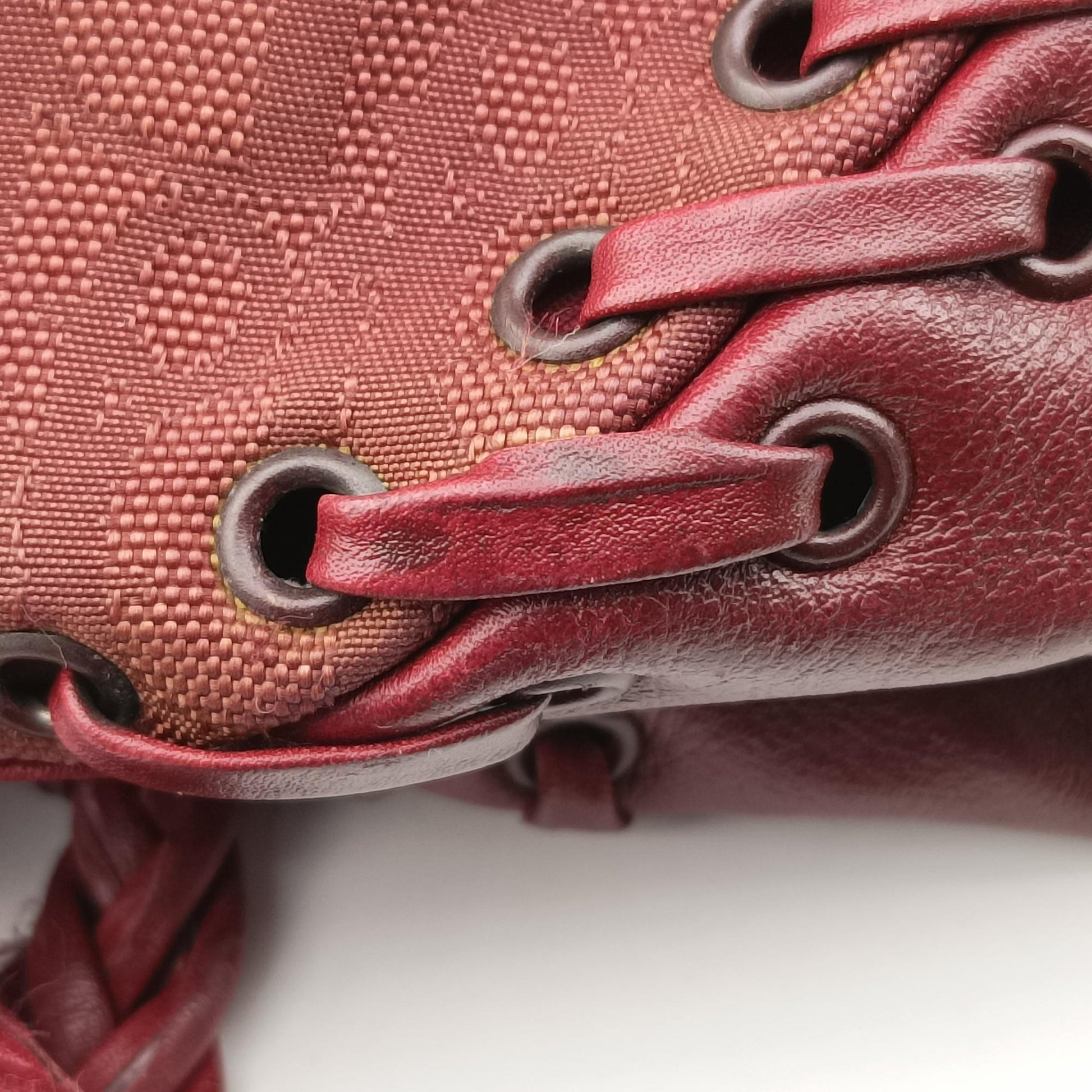 Ethnic Braided Tote burgundy×Multicolour canvas×leather 02-BO-0067エスニックブレイデッドトート ワインレッド×マルチカラー キャンバス × レザー 02-BO-0067