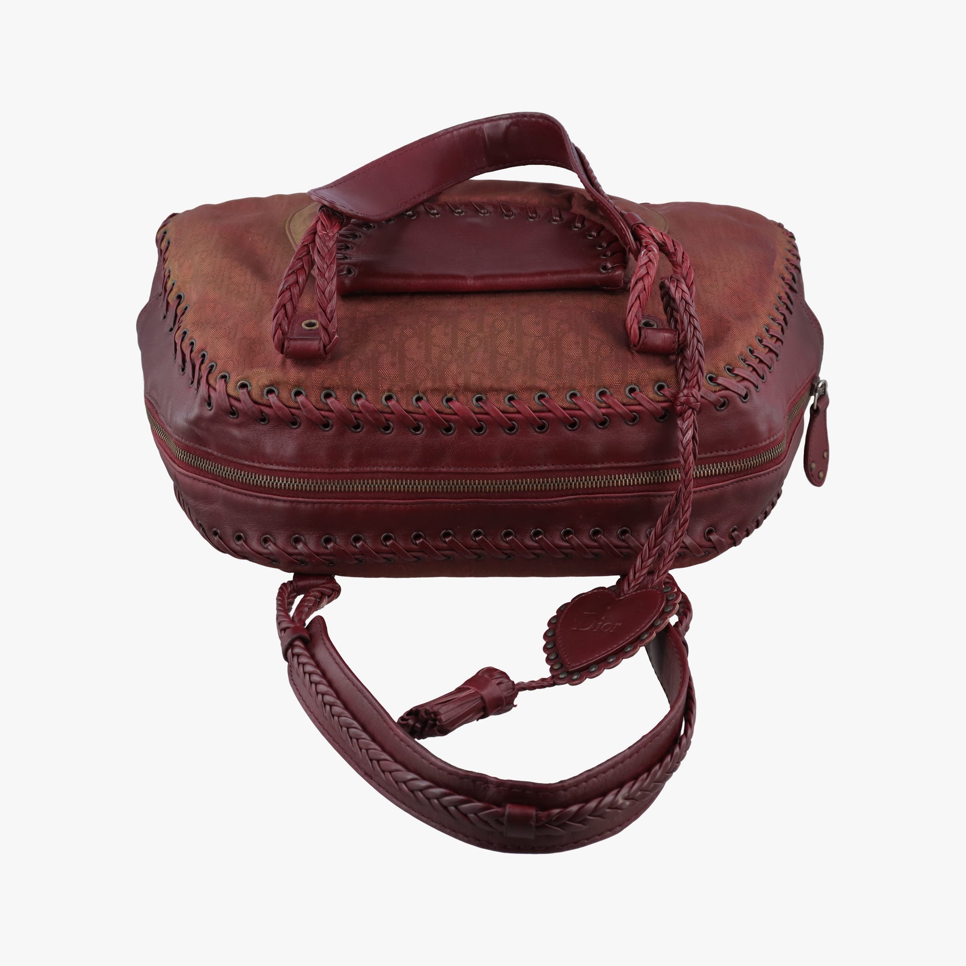Ethnic Braided Tote burgundy×Multicolour canvas×leather 02-BO-0067エスニックブレイデッドトート ワインレッド×マルチカラー キャンバス × レザー 02-BO-0067