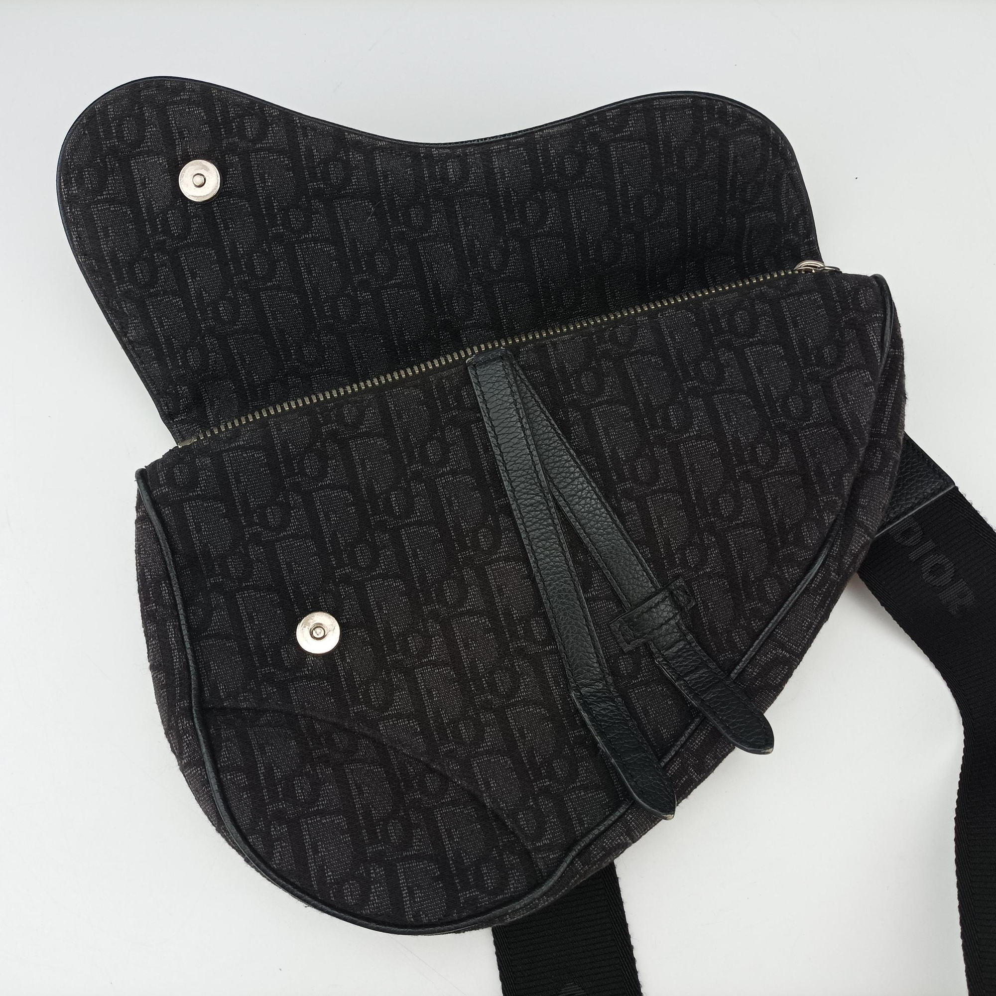 Saddle Black Jacquard 02-BO-1109サドルバッグ ブラック ジャガード×レザー 02-BO-1109