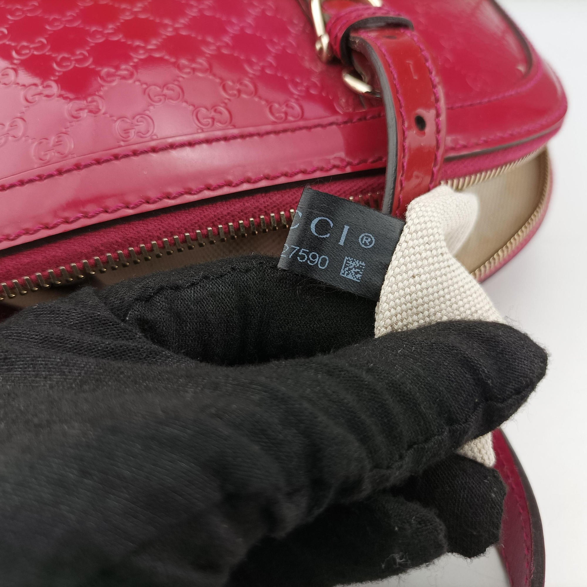 Microguccissima Red Patent Leather 309617 E015027590マイクログッチシマ レッド パテント 309617 E015027590