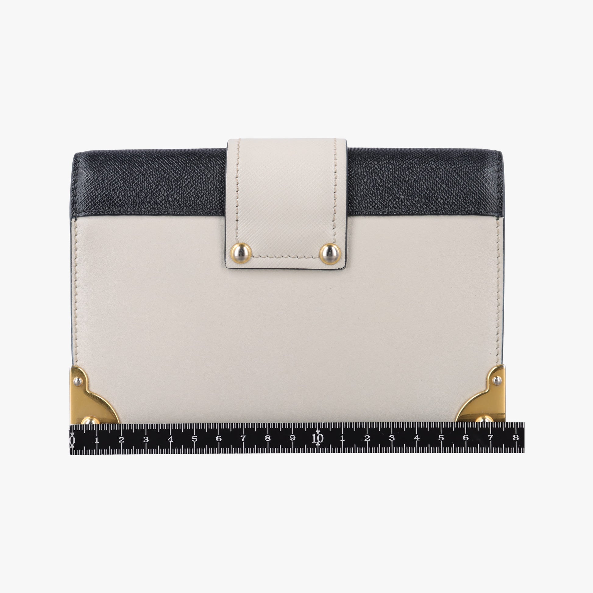 Astrology Cahier White×Black Saffiano leather×Leather 25アストロロジー カイエ ホワイト×ブラック サフィアーノレザー×レザー 25