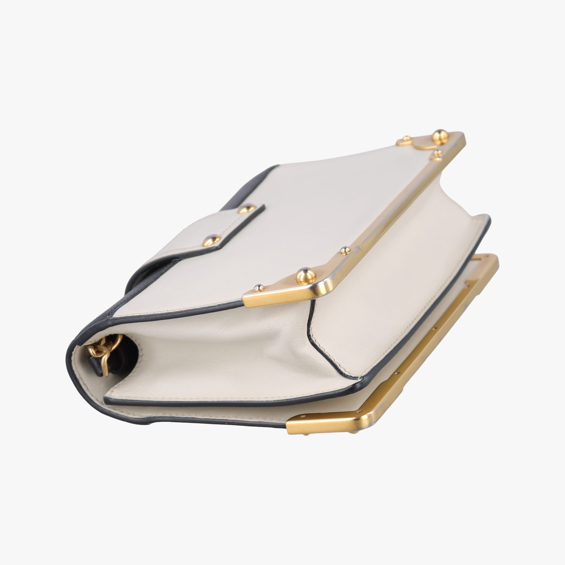 Astrology Cahier White×Black Saffiano leather×Leather 25アストロロジー カイエ ホワイト×ブラック サフィアーノレザー×レザー 25