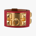 Collier de chien Red×golden Leather × GP SI▢Qコリエ ド シアン レッド×ゴールド レザー×GP SI▢Q