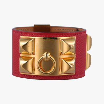 Collier de chien Red×golden Leather × GP SI▢Qコリエ ド シアン レッド×ゴールド レザー×GP SI▢Q