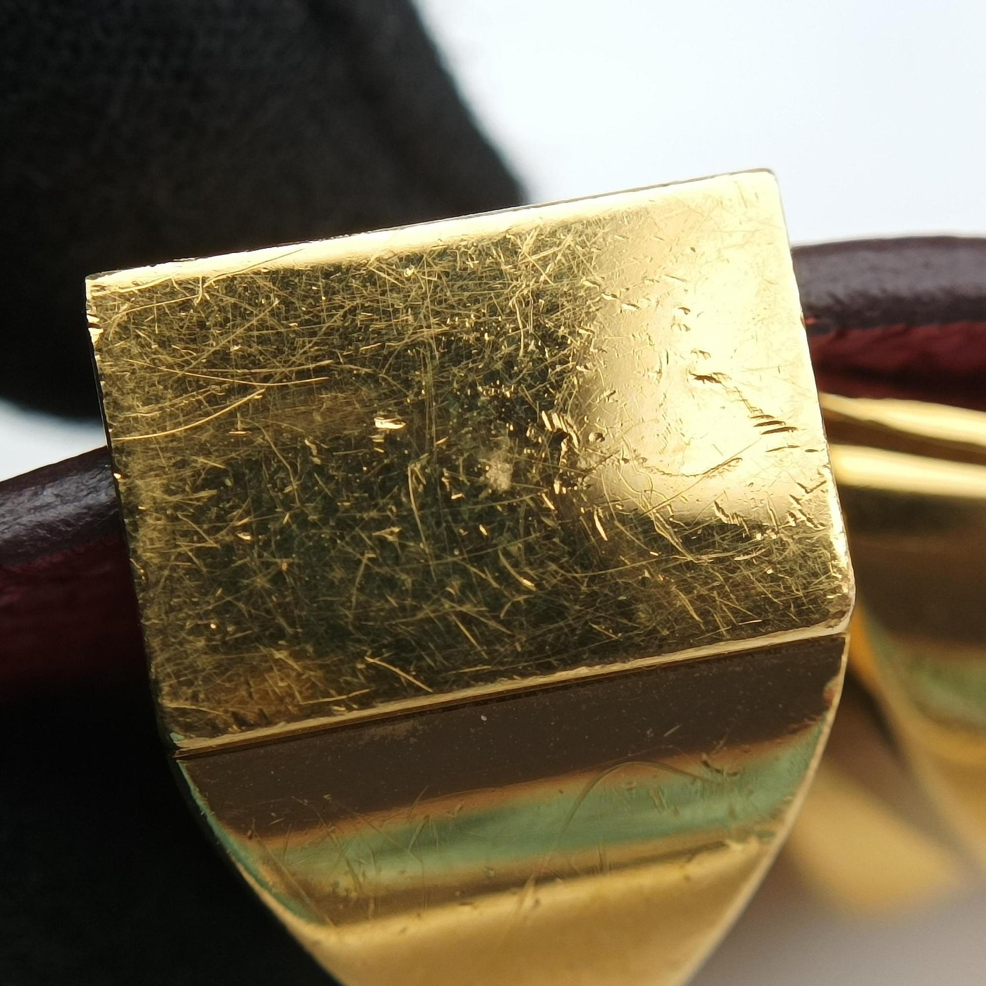 Collier de chien Red×golden Leather × GP SI▢Qコリエ ド シアン レッド×ゴールド レザー×GP SI▢Q