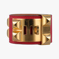 Collier de chien Red×golden Leather × GP SI▢Qコリエ ド シアン レッド×ゴールド レザー×GP SI▢Q