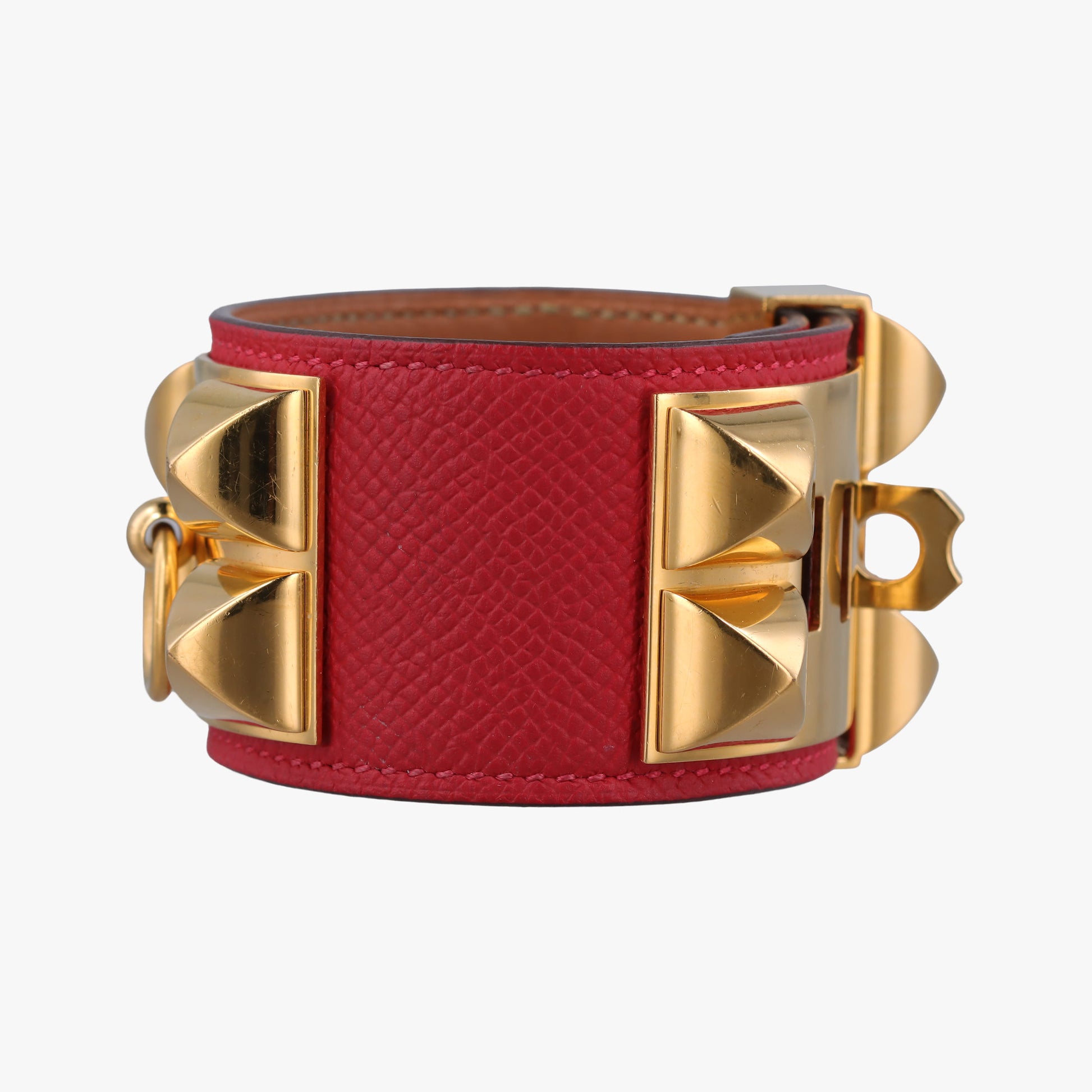 Collier de chien Red×golden Leather × GP SI▢Qコリエ ド シアン レッド×ゴールド レザー×GP SI▢Q