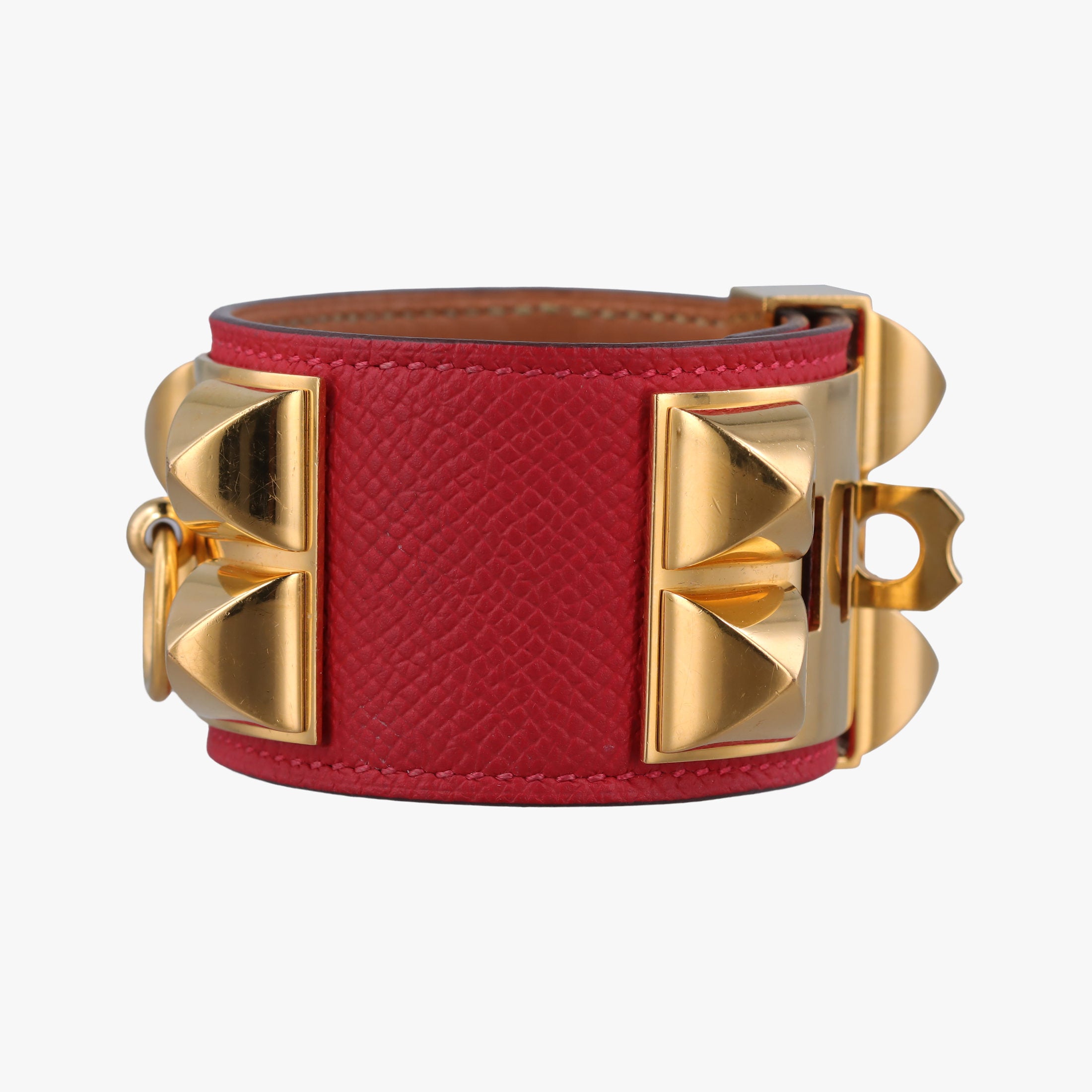 Collier de chien Red×golden Leather × GP SI▢Qコリエ ド シアン レッド×ゴールド レザー×GP SI▢Q
