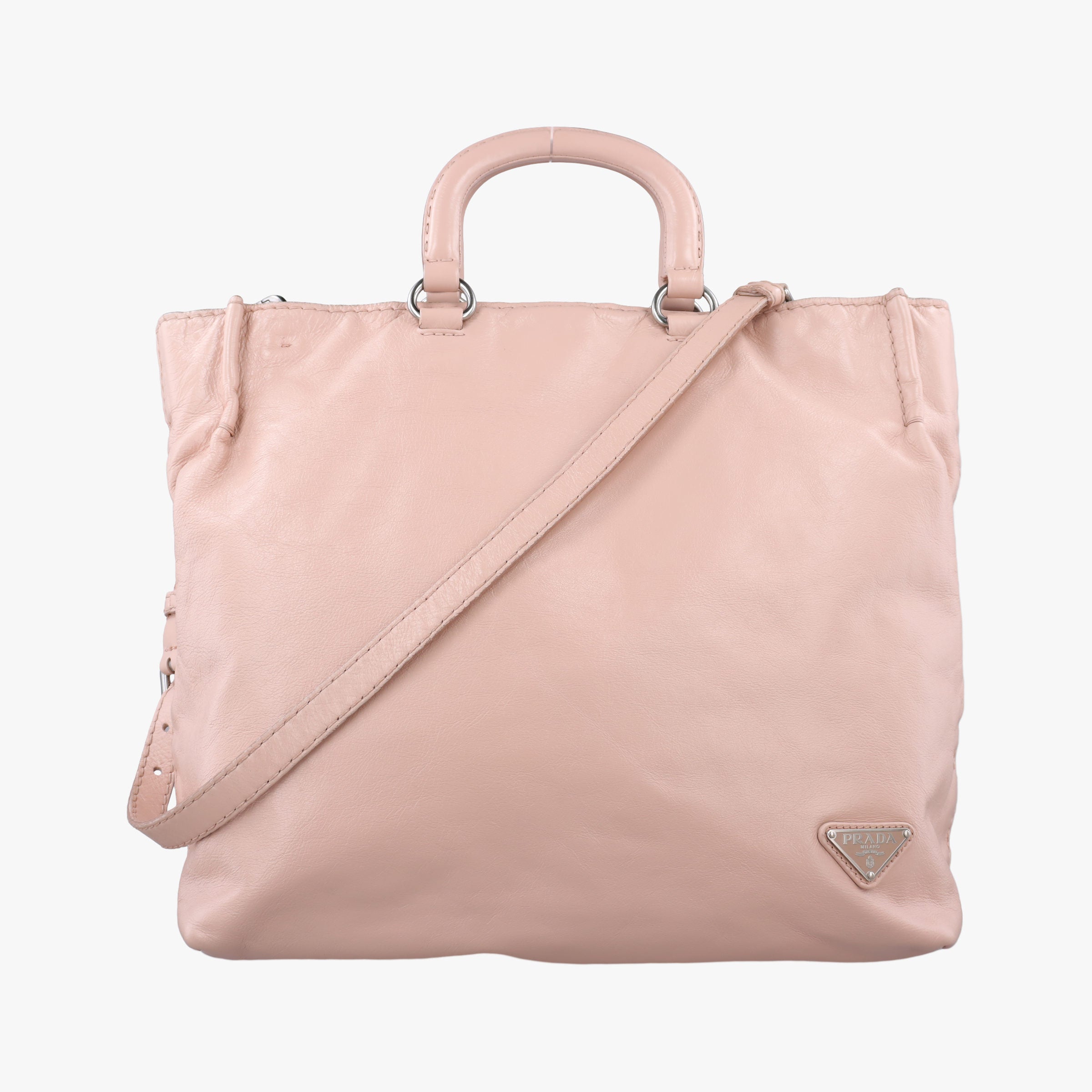 Triangle Logo tote Pink Leather 117トライアングルロゴ トート ピンク レザー 117