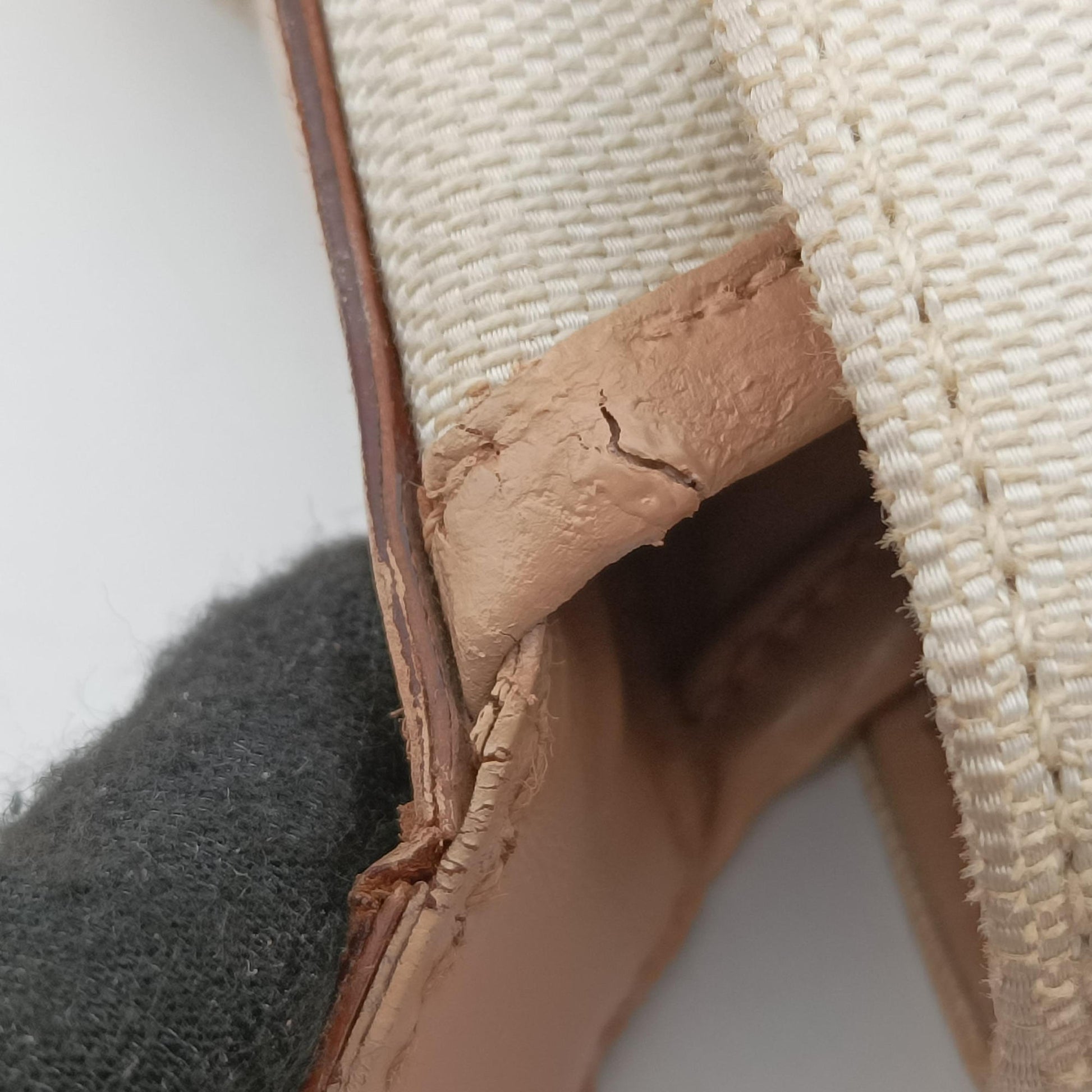 Jackie White× Brown Canvas × Leather 001 38 ジャッキー ホワイト× ブラウン キャンバス×レザー 001 38 