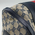 Sherry Line navy×red×beige Leather×canvas 269876 D014122371シェリーライン ネイビー×レッド×ベージュ レザー×キャンバス 269876 D014122371