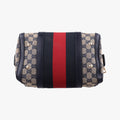 Sherry Line navy×red×beige Leather×canvas 269876 D014122371シェリーライン ネイビー×レッド×ベージュ レザー×キャンバス 269876 D014122371