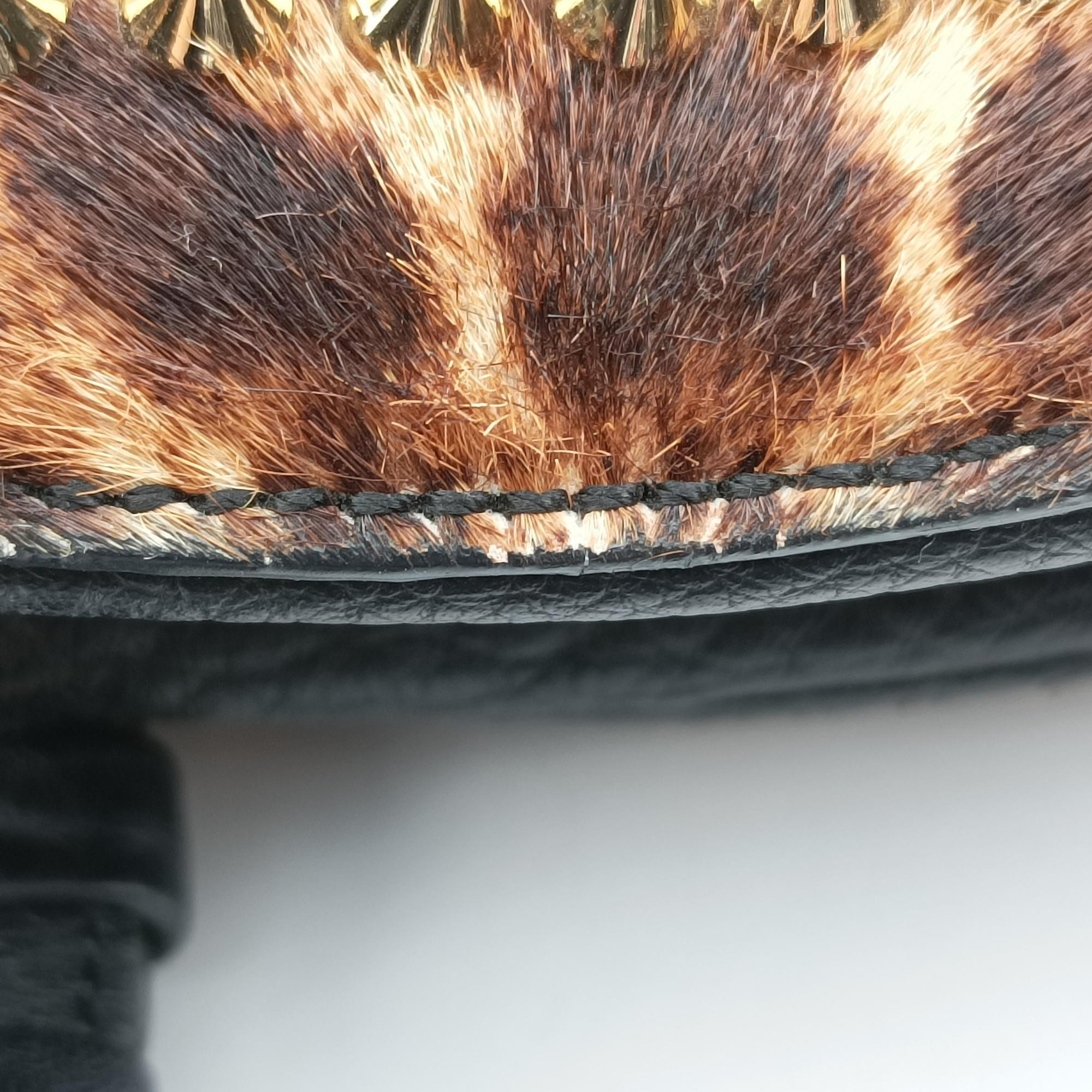 Panettone Leopard print  ×  black ponyhair×Leather パネトーネ レオパード柄 × レザー ハラコ×レザー 