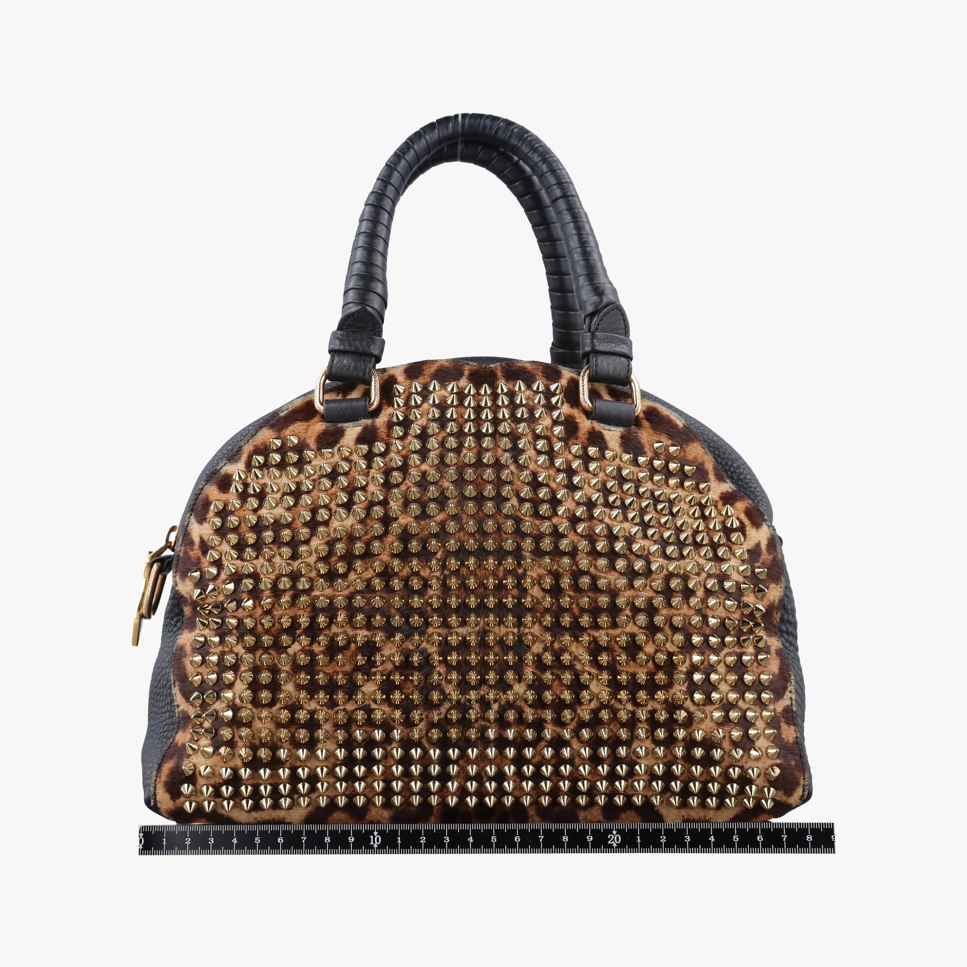 Panettone Leopard print  ×  black ponyhair×Leather パネトーネ レオパード柄 × レザー ハラコ×レザー 