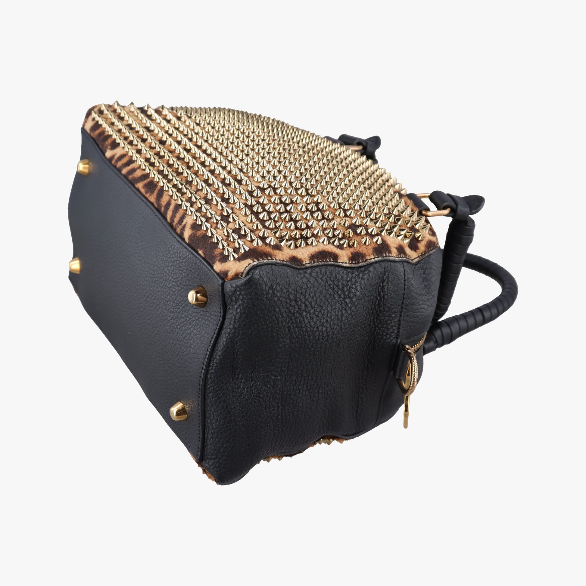 Panettone Leopard print  ×  black ponyhair×Leather パネトーネ レオパード柄 × レザー ハラコ×レザー 