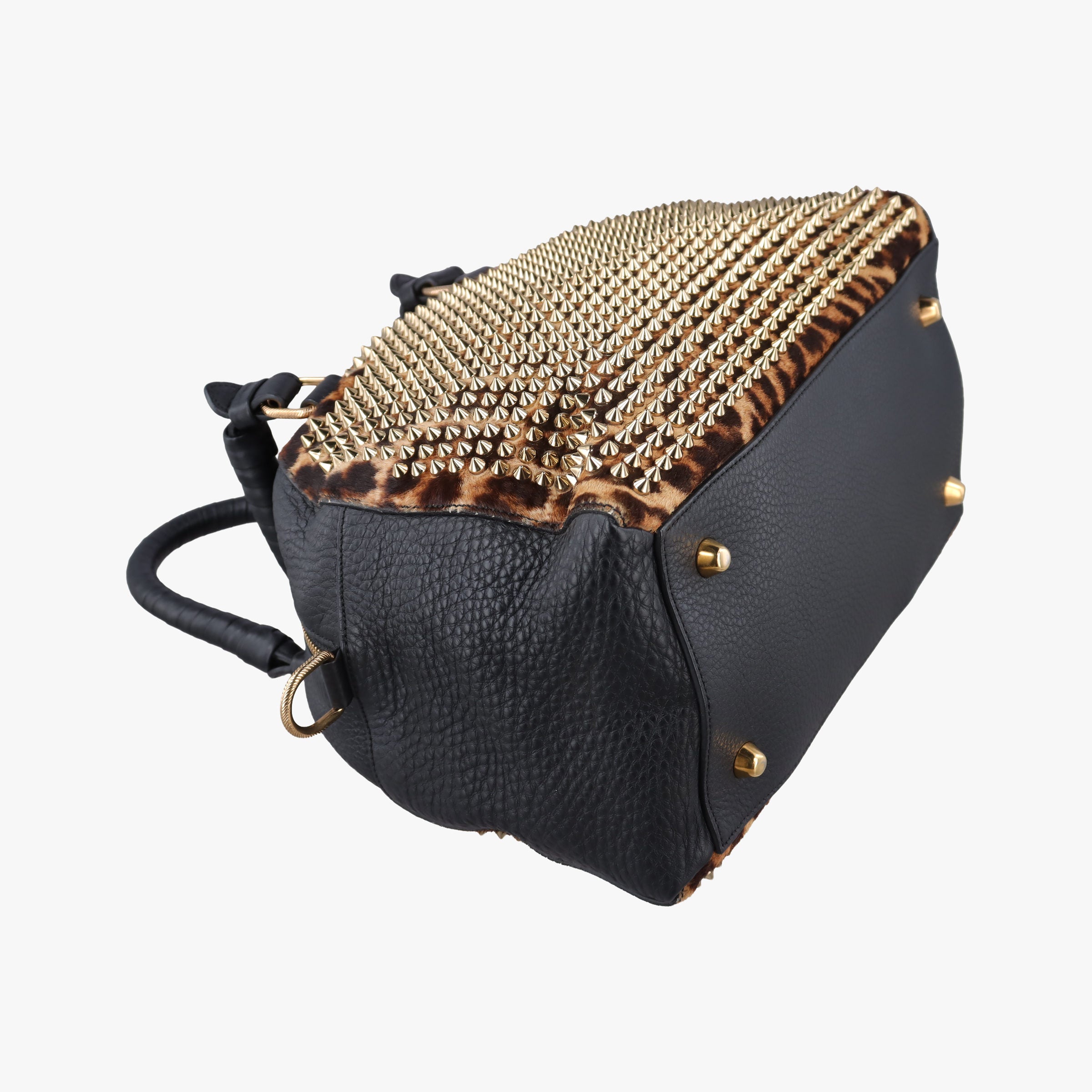 Panettone Leopard print  ×  black ponyhair×Leather パネトーネ レオパード柄 × レザー ハラコ×レザー 
