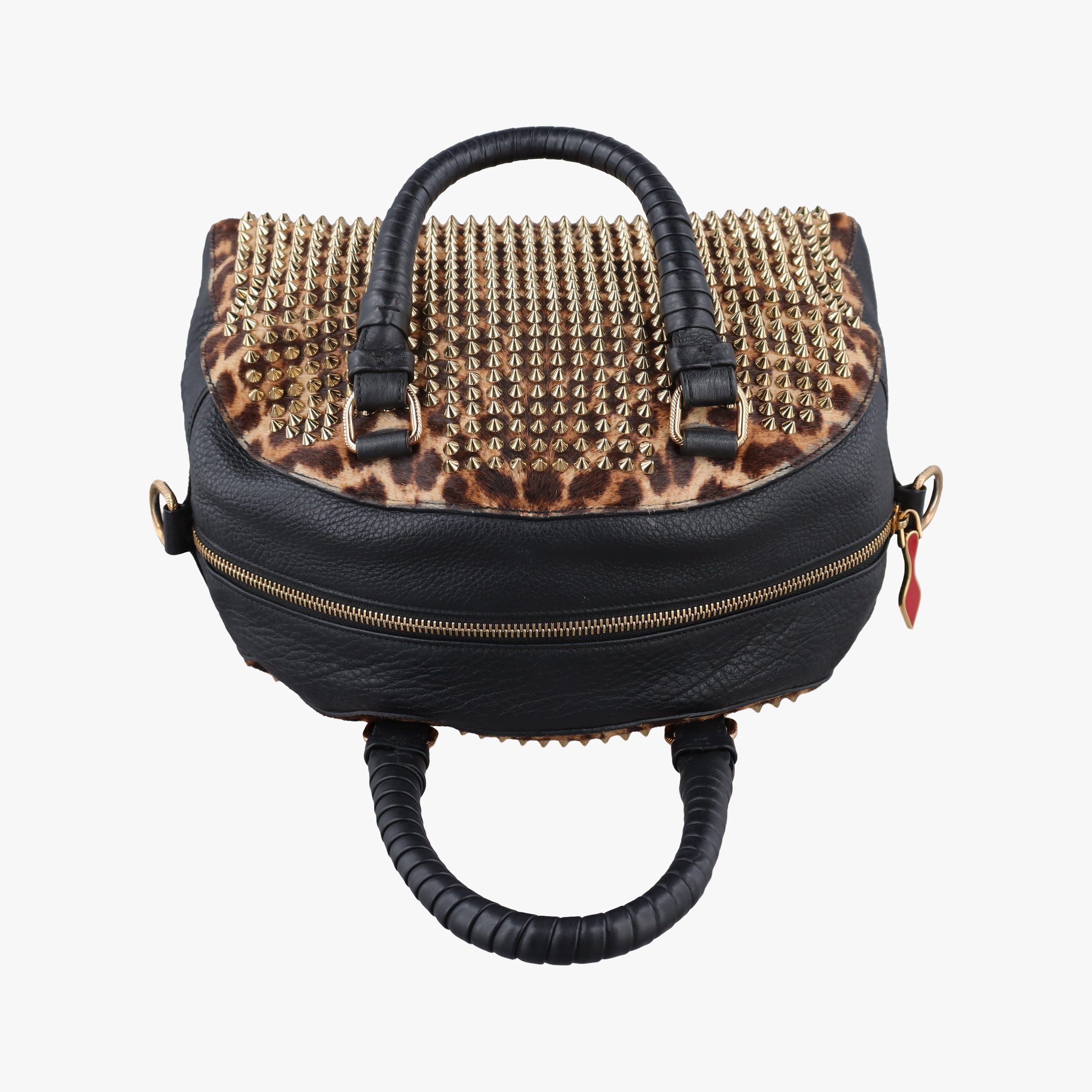 Panettone Leopard print  ×  black ponyhair×Leather パネトーネ レオパード柄 × レザー ハラコ×レザー 