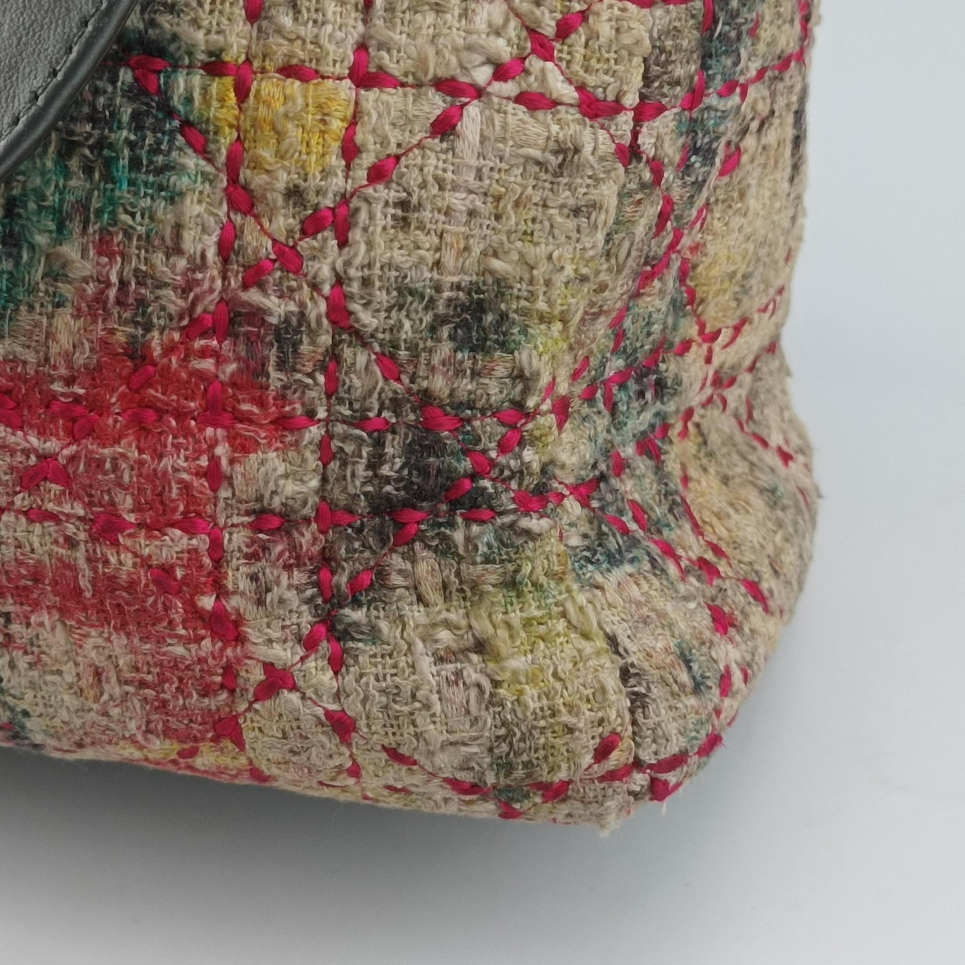 Lady Dior Multicolor Tweed Wool × Metallic Leather 02-MA-1101レディディオール マルチカラー ツイード × メタリックレザー 02-MA-1101