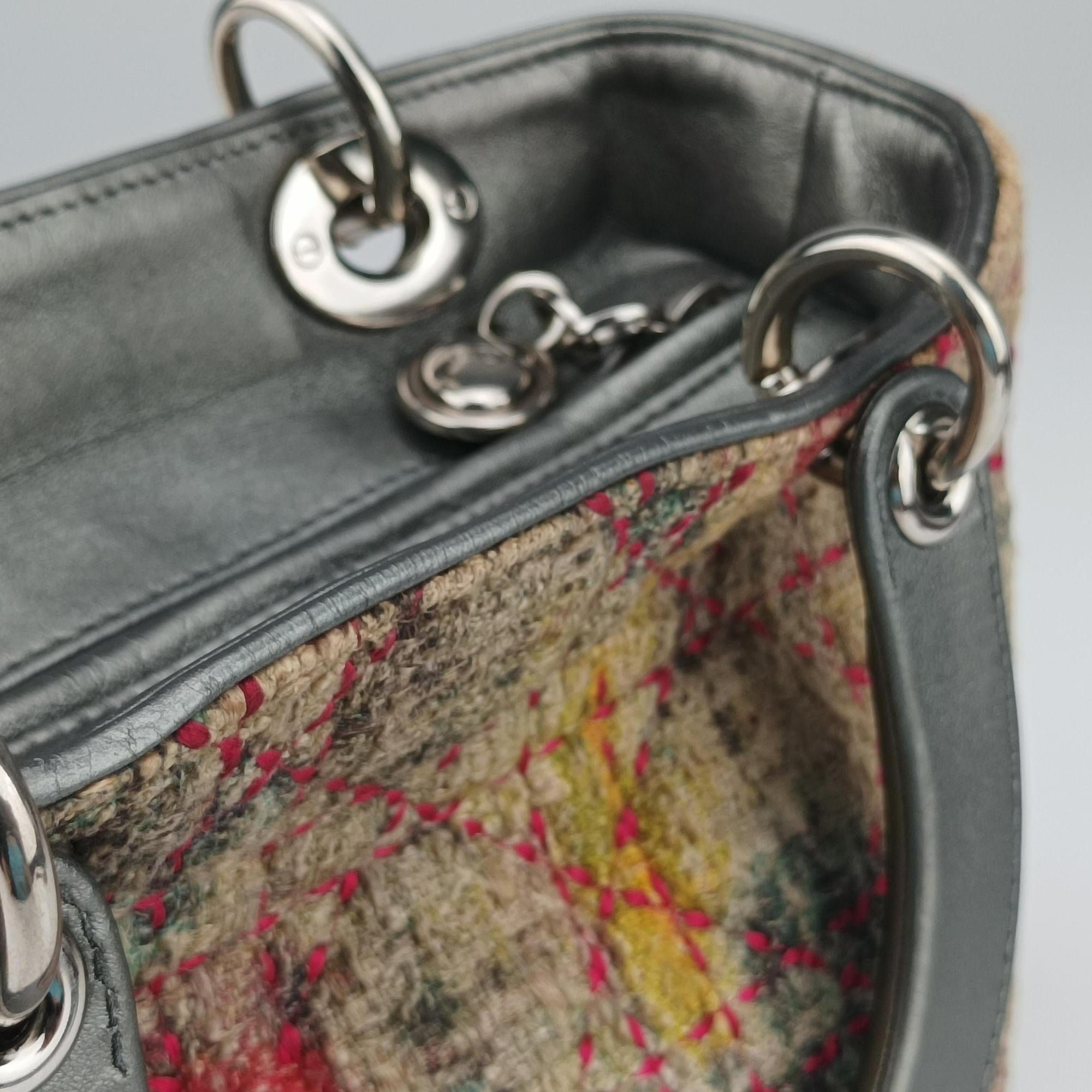 Lady Dior Multicolor Tweed Wool × Metallic Leather 02-MA-1101レディディオール マルチカラー ツイード × メタリックレザー 02-MA-1101