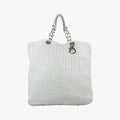 Soft Lady Dior Canage INTRECCIATO Tote White lambskin 225-BM-1007ソフト レディディオール カナージュ イントレチャート トート ホワイト ラムスキン 225-BM-1007