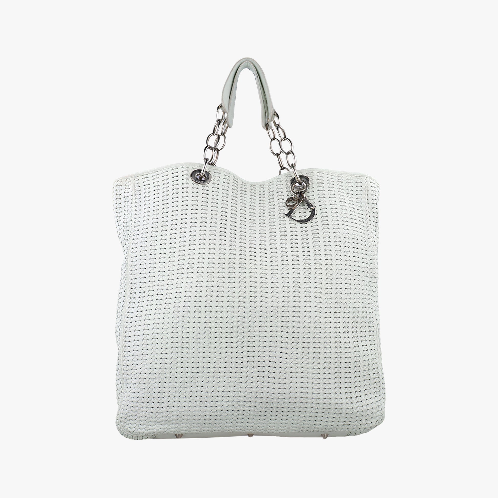 Soft Lady Dior Canage INTRECCIATO Tote White lambskin 225-BM-1007ソフト レディディオール カナージュ イントレチャート トート ホワイト ラムスキン 225-BM-1007