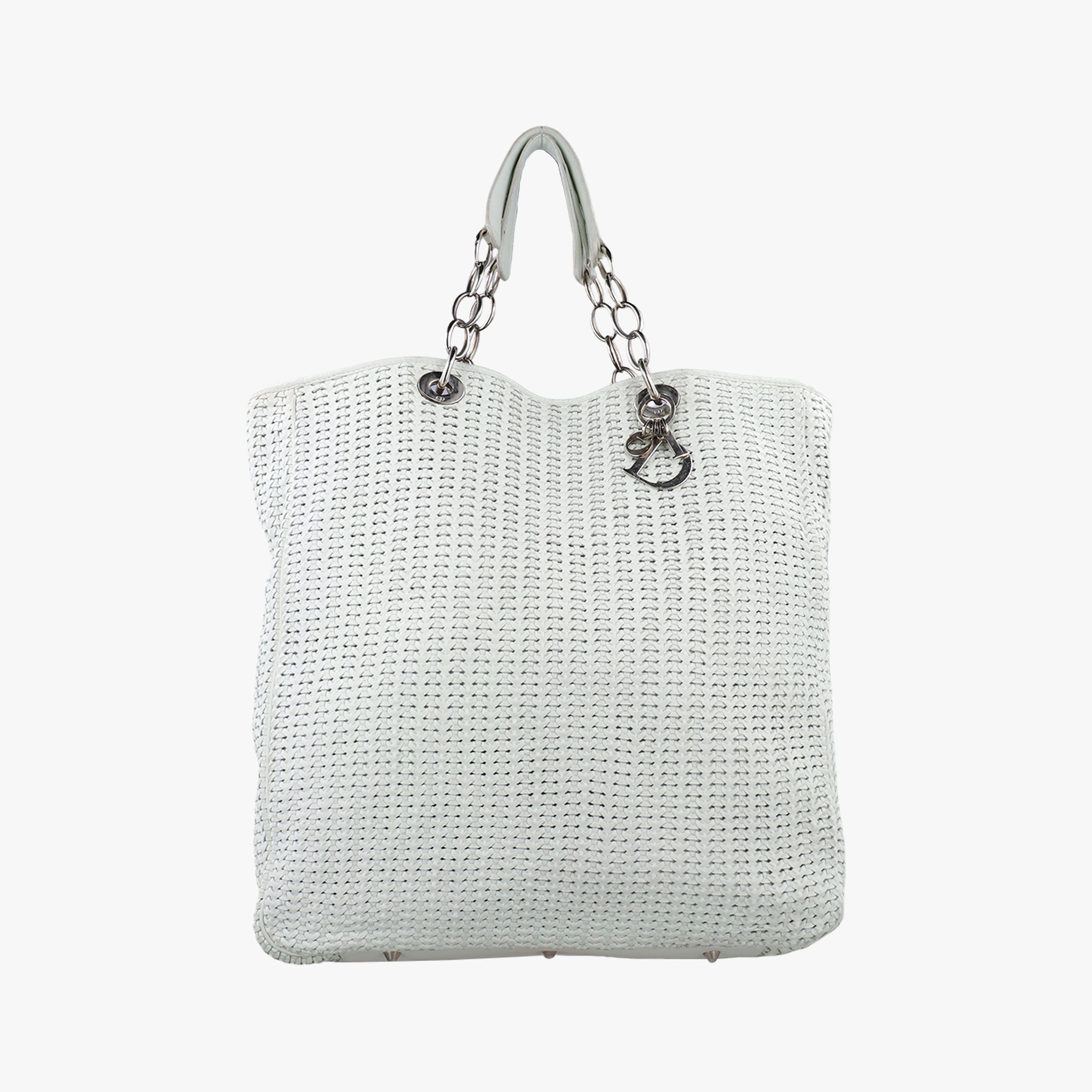 Soft Lady Dior Canage INTRECCIATO Tote White lambskin 225-BM-1007ソフト レディディオール カナージュ イントレチャート トート ホワイト ラムスキン 225-BM-1007