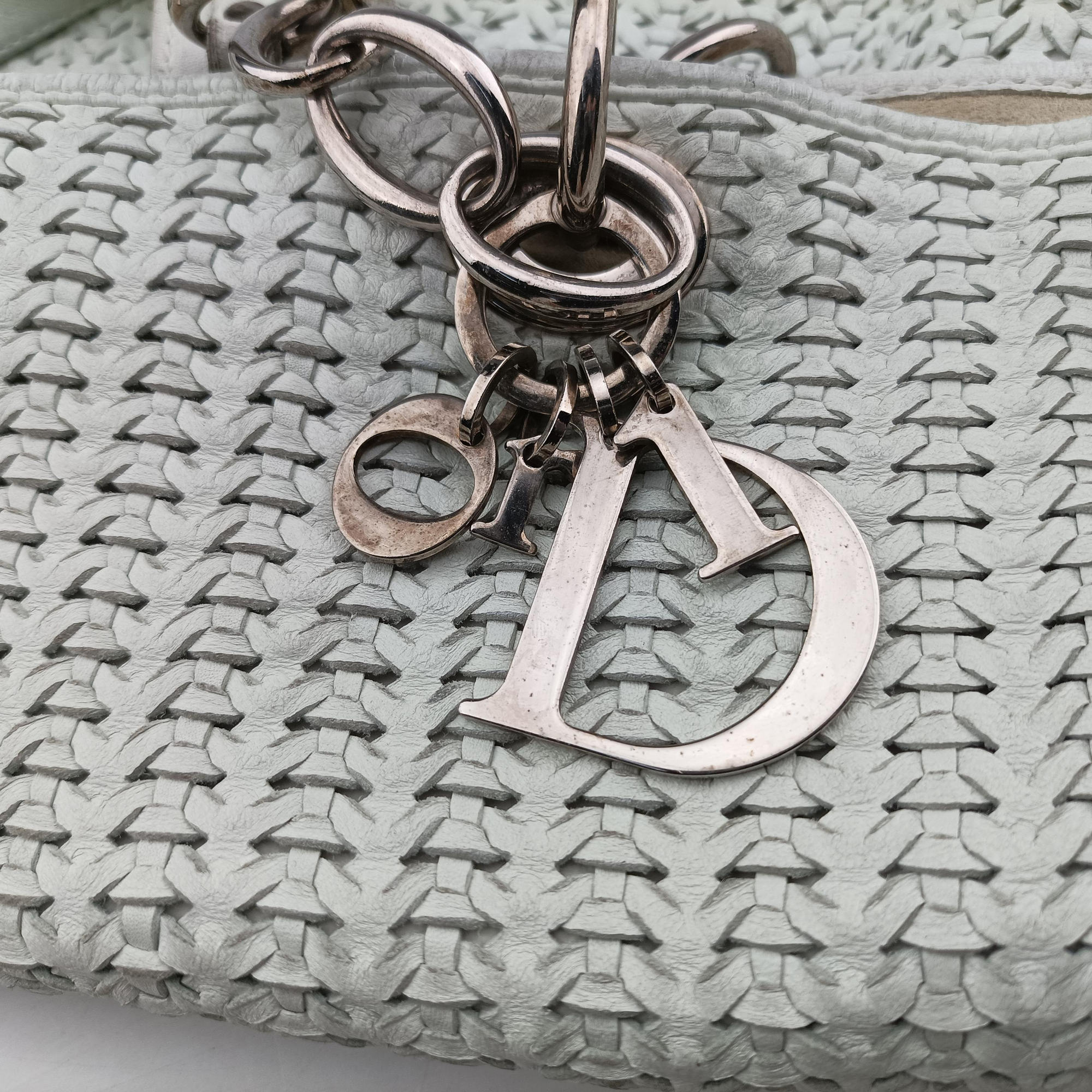 Soft Lady Dior Canage INTRECCIATO Tote White lambskin 225-BM-1007ソフト レディディオール カナージュ イントレチャート トート ホワイト ラムスキン 225-BM-1007