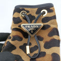 Leopard print mini pouch Beige x Black x Light Brown pony hair×leather 1NR016 42レオパード柄 ミニポーチ ベージュ×黒×ライトブラウン ハラコ×レザー 1NR016 42