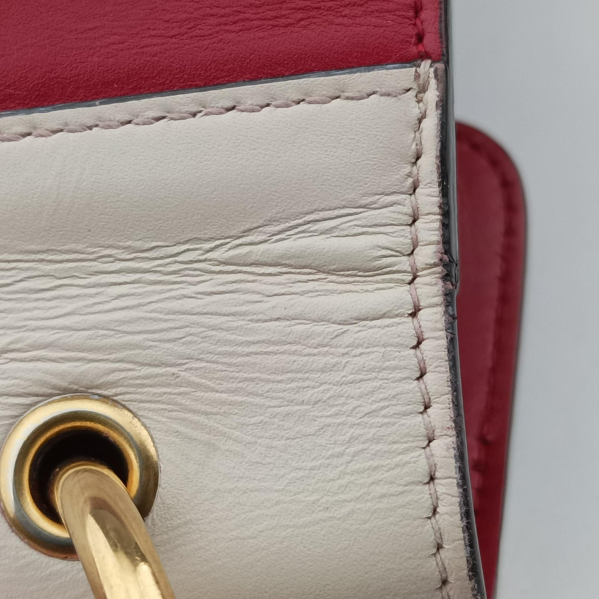 Queen Margaret White×Red×Blue×Pink Leather 476541 C023226076クイーン マーガレット ホワイト×レッド×ブルー×ピンク レザー 476541 C023226076