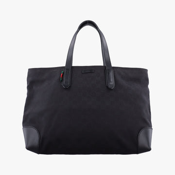 GG Canvas Web Sherry Line Tote Black Leather×Canvas 308928 G014567156GGキャンバス ウェブ シェリーライン トート ブラック レザー×キャンバス 308928 G014567156