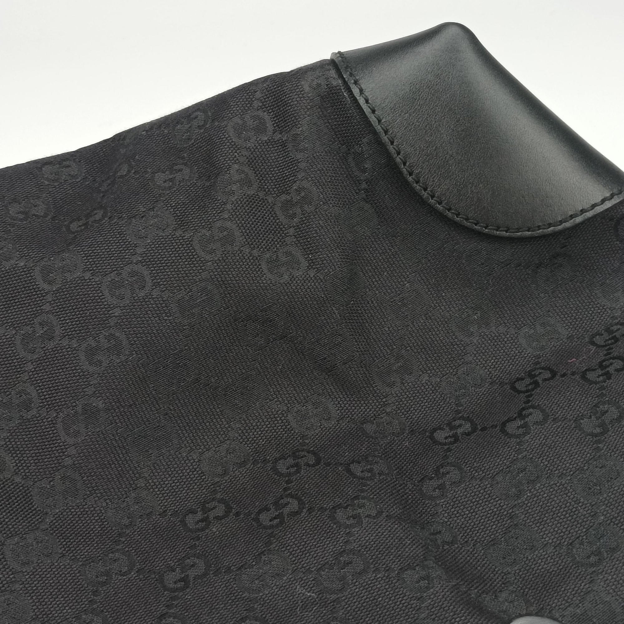 GG Canvas Web Sherry Line Tote Black Leather×Canvas 308928 G014567156GGキャンバス ウェブ シェリーライン トート ブラック レザー×キャンバス 308928 G014567156