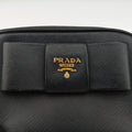 Ribbon Mini Pochette Black SAFFIANO Leather 1NF674 31/Yリボン ミニポシェット ブラック サフィアーノレザー 1NF674 31/Y