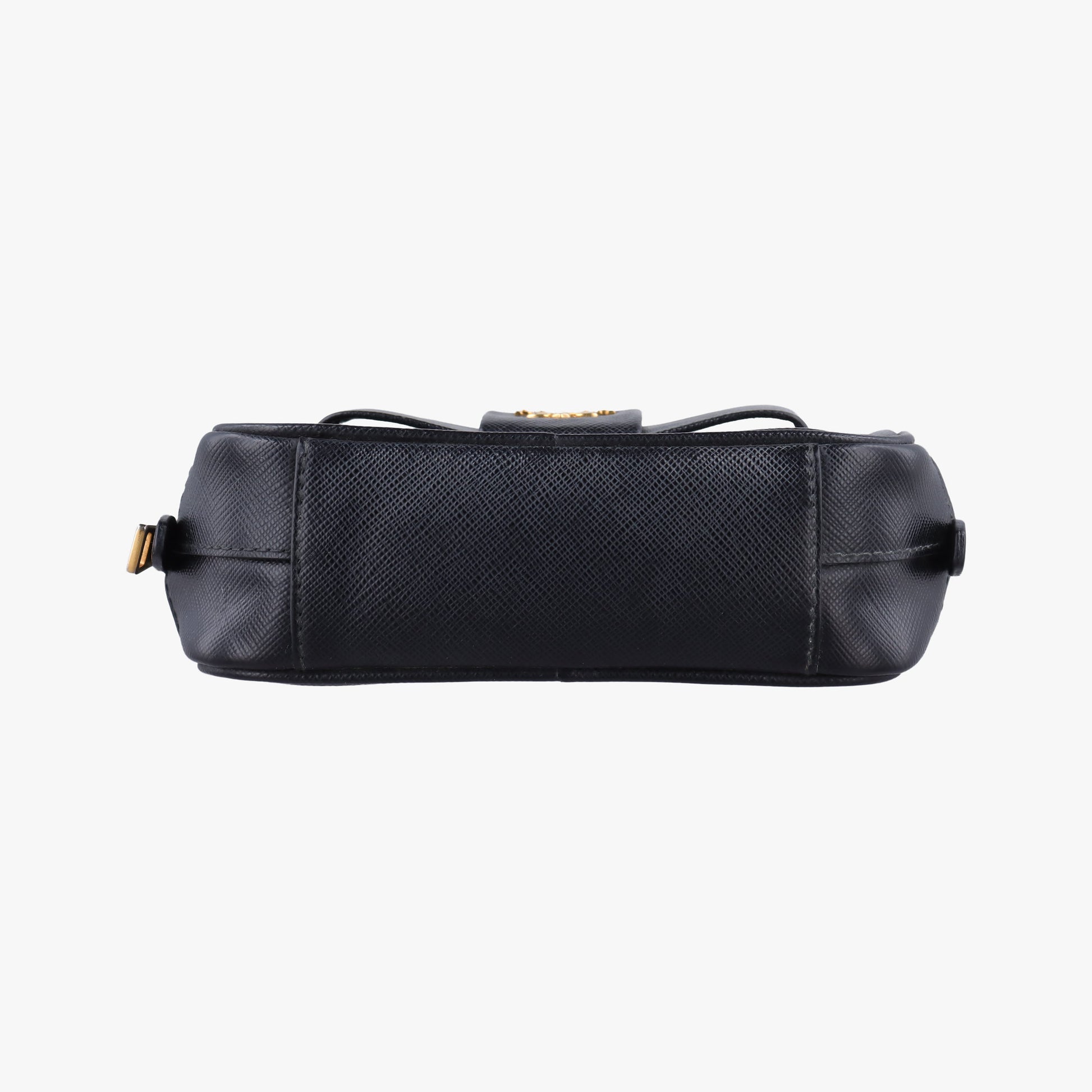 Ribbon Mini Pochette Black SAFFIANO Leather 1NF674 31/Yリボン ミニポシェット ブラック サフィアーノレザー 1NF674 31/Y