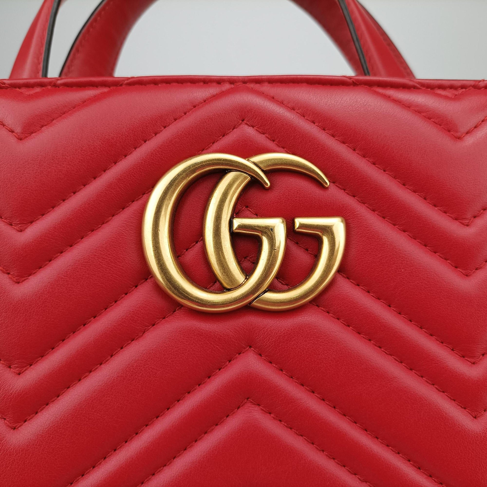 GG Marmont Red Leather 443505 E020417758GGマーモント レッド レザー 443505 E020417758