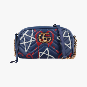 GG Marmont Navy×Multicolour Leather 447632 E020844547GGマーモント ネイビー×マルチカラー レザー 447632 E020844547