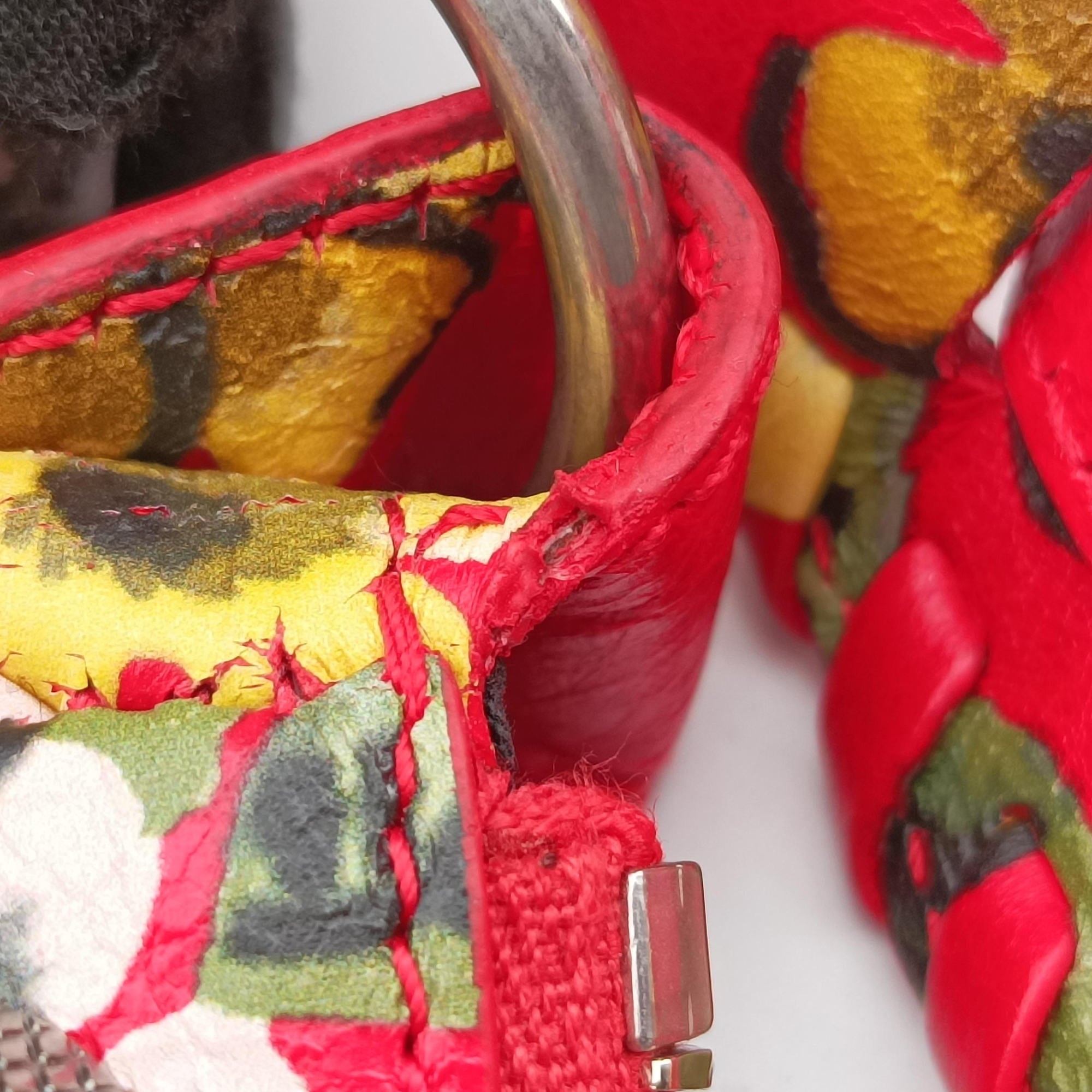Le Cagole Red × Multicolor lambskin 671309.0576.S.002123ル カゴール レッド × マルチカラー ラムスキン 671309.0576.S.002123