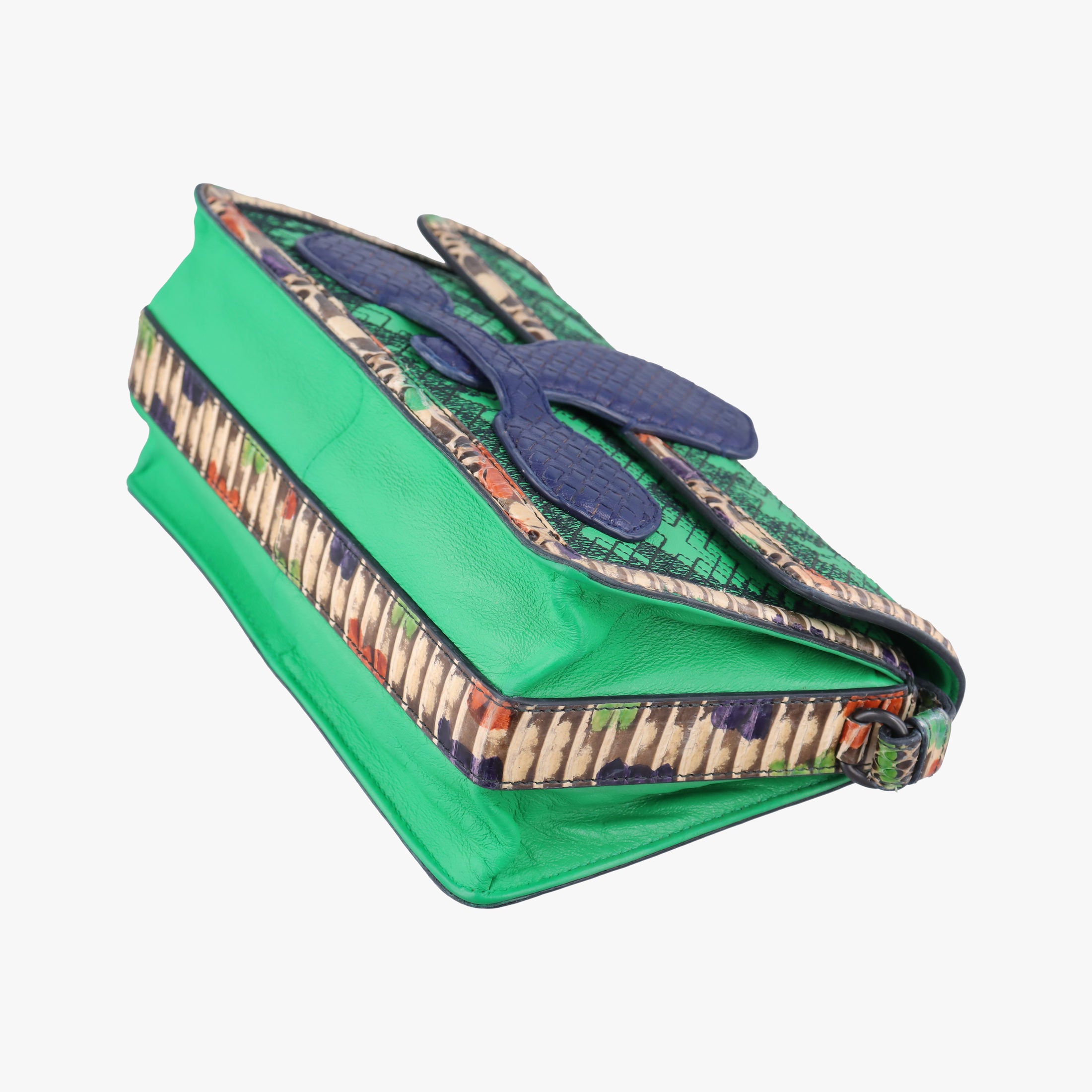 intrecciato Green Leather x Snake skin B04506839Mイントレチャート グリーン×パープル×マルチ レザー×パイソン B04506839M