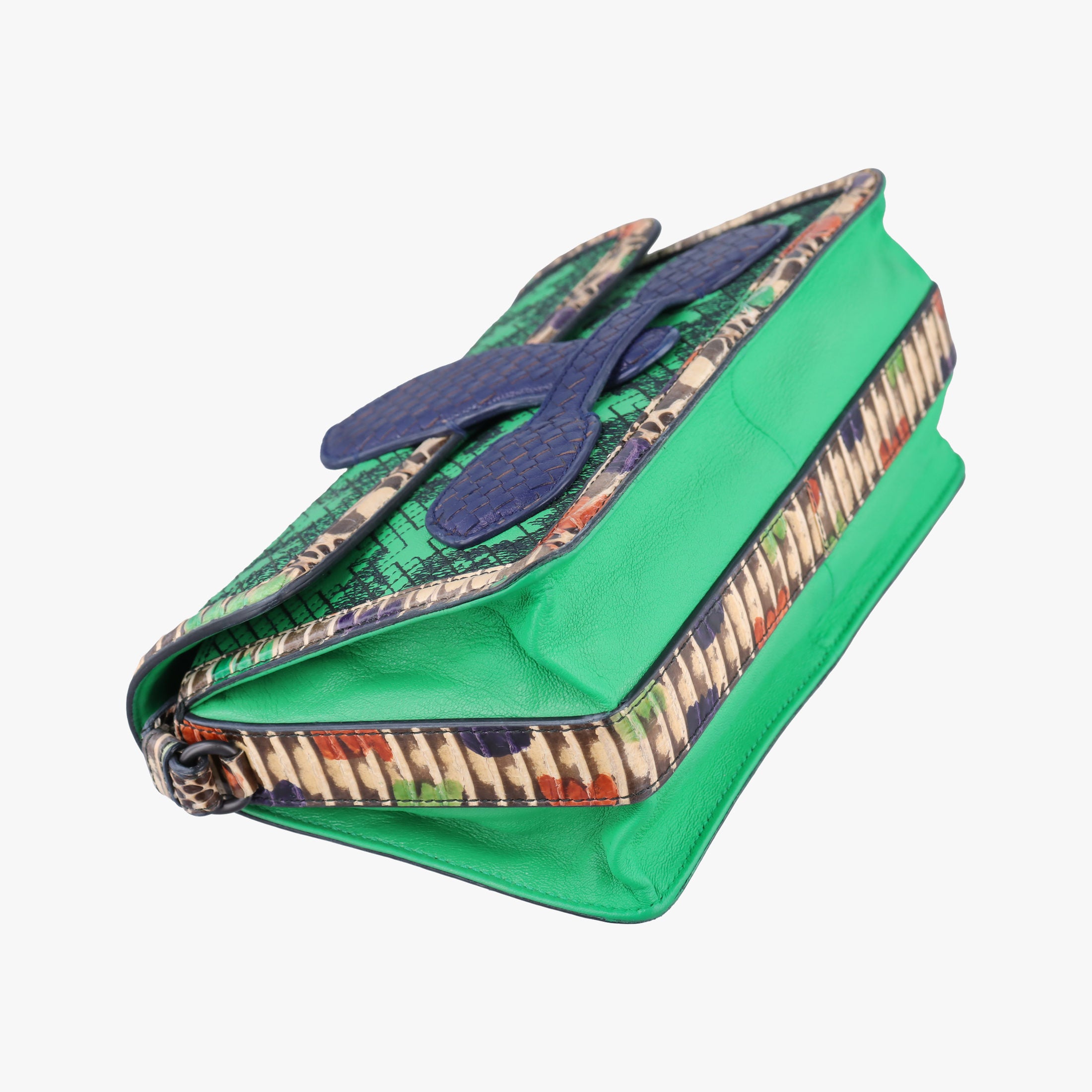 intrecciato Green Leather x Snake skin B04506839Mイントレチャート グリーン×パープル×マルチ レザー×パイソン B04506839M