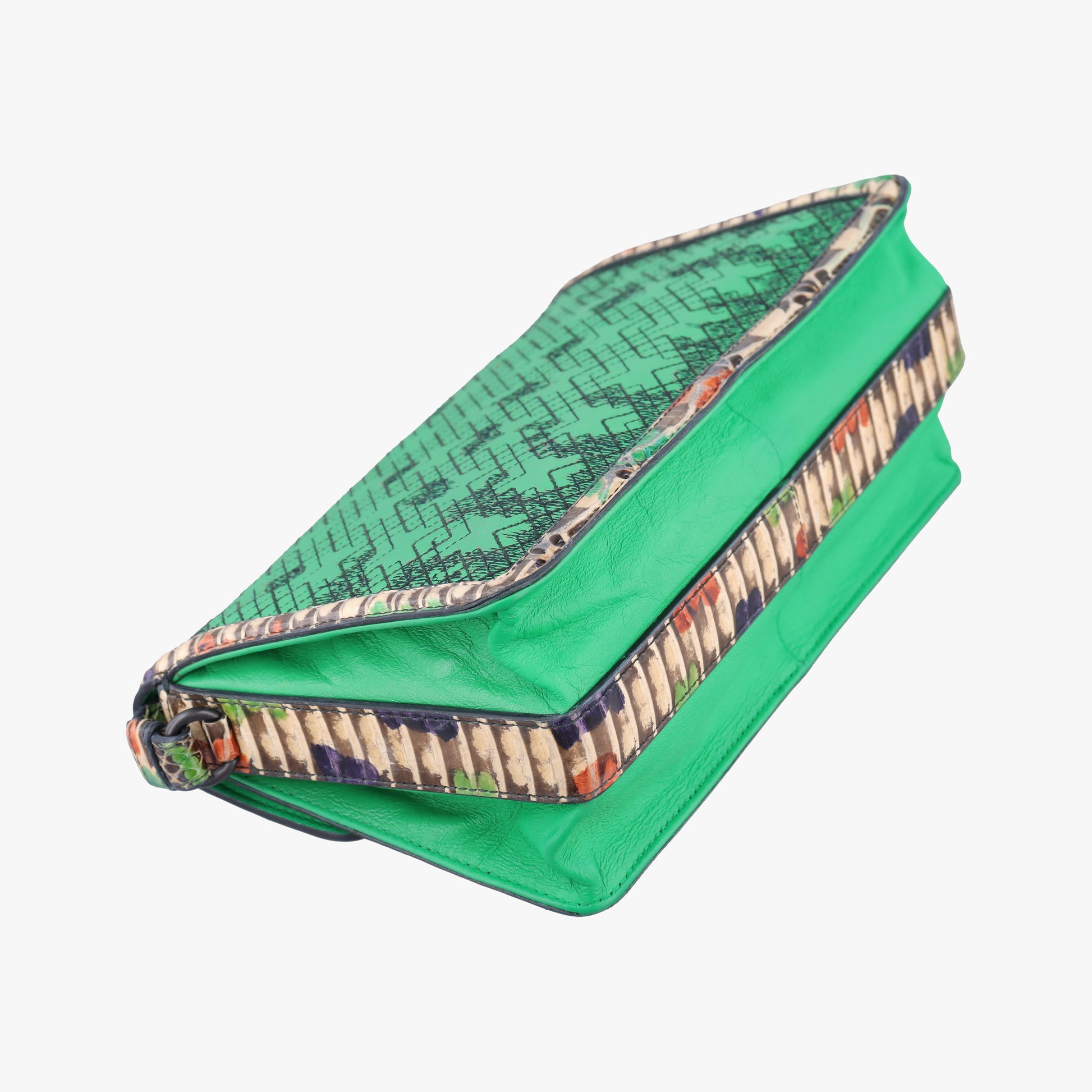intrecciato Green Leather x Snake skin B04506839Mイントレチャート グリーン×パープル×マルチ レザー×パイソン B04506839M