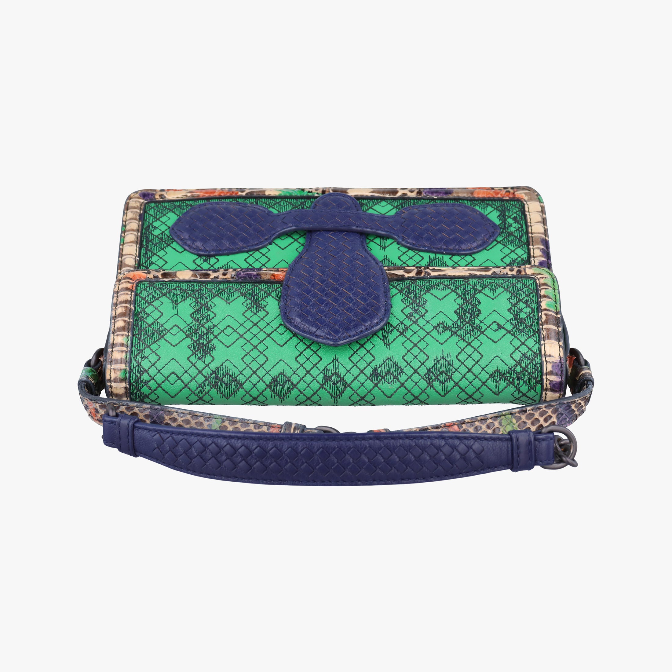 intrecciato Green Leather x Snake skin B04506839Mイントレチャート グリーン×パープル×マルチ レザー×パイソン B04506839M