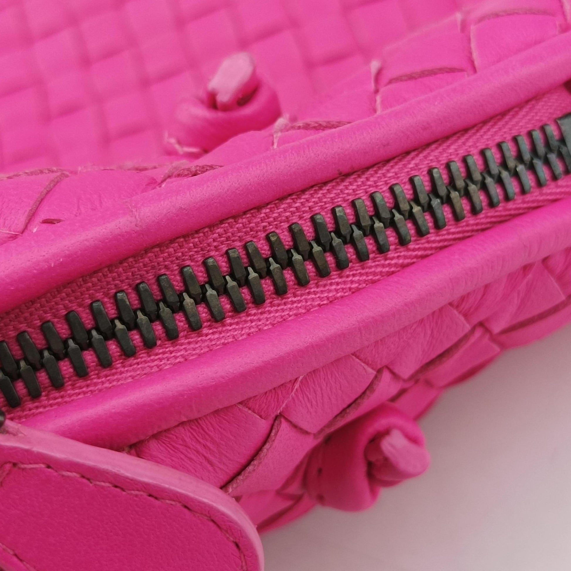 NODINI Intrecciato Rose lambskin B02727210Fノディーニ イントレチャート ローズ レッド ラムスキン B02727210F