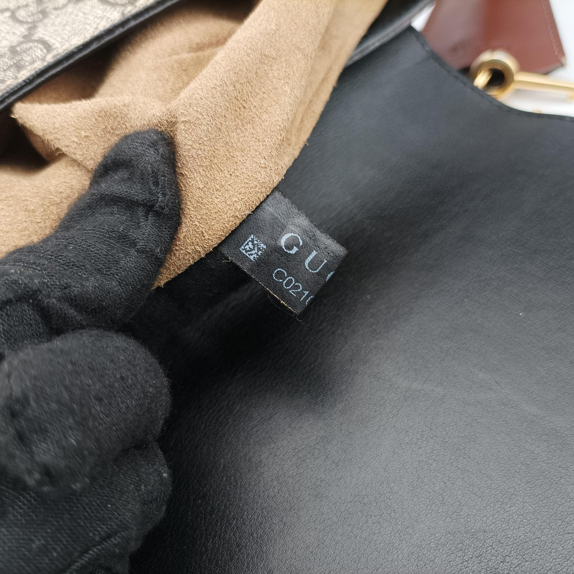 Padlock Guccissima Beige×Black PVC coated canvas×Leather 453189 C021083786グッチッシマ パドロック ベージュ×ブラック PVCコーティングキャンバス×レザー 453189 C021083786