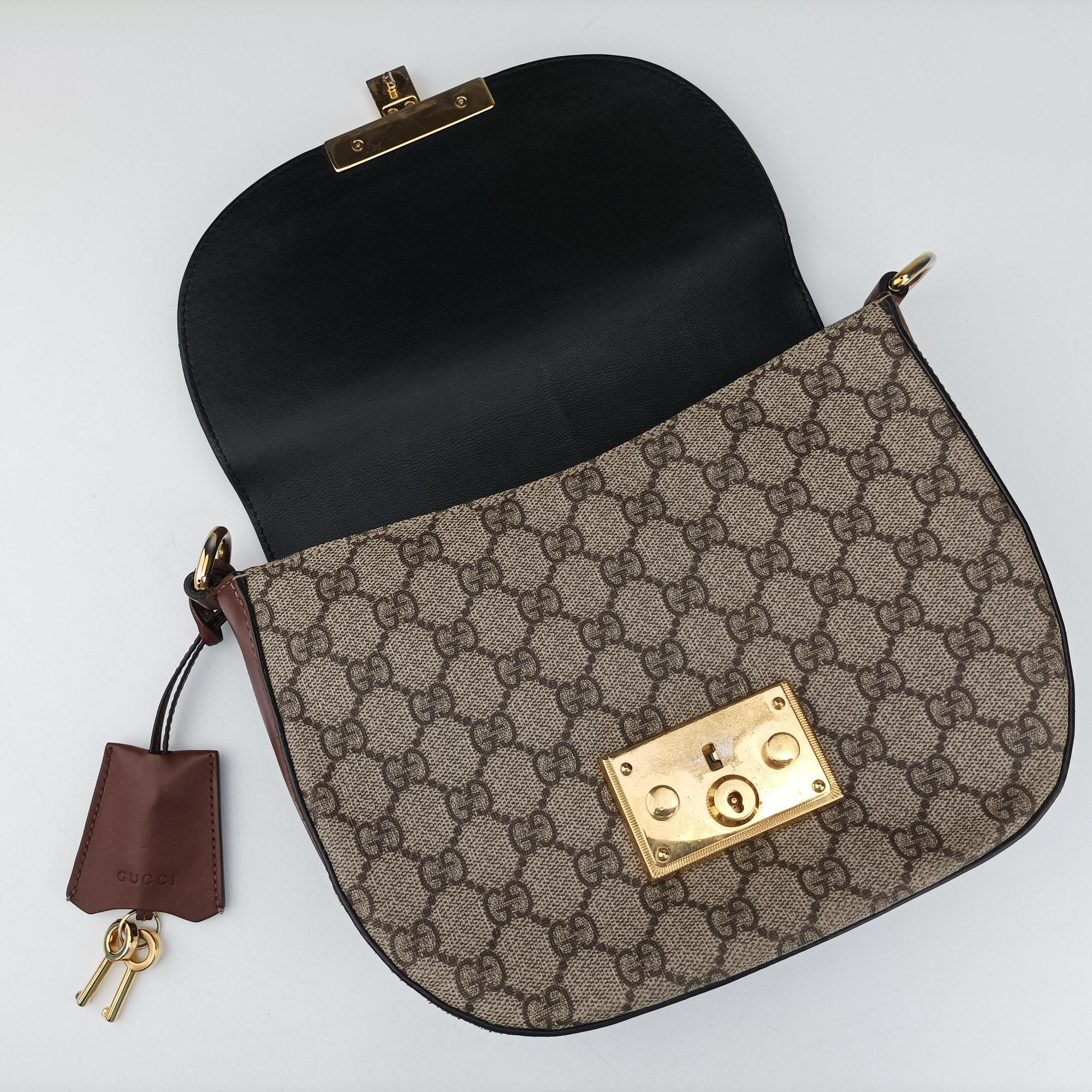 Padlock Guccissima Beige×Black PVC coated canvas×Leather 453189 C021083786グッチッシマ パドロック ベージュ×ブラック PVCコーティングキャンバス×レザー 453189 C021083786