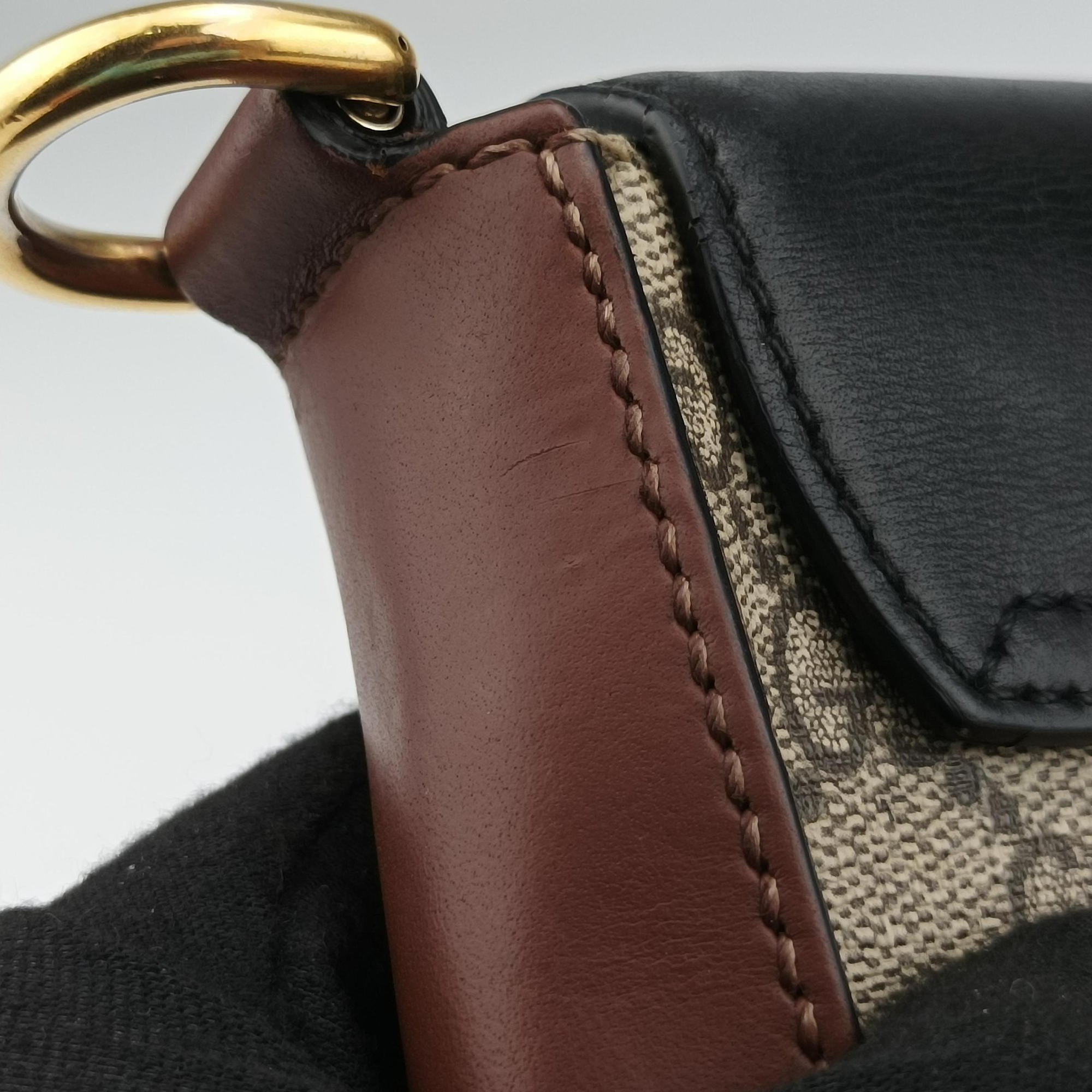Padlock Guccissima Beige×Black PVC coated canvas×Leather 453189 C021083786グッチッシマ パドロック ベージュ×ブラック PVCコーティングキャンバス×レザー 453189 C021083786