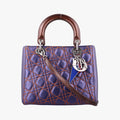 Lady Dior Purple×Orange×Brown Lambskin 15-BO-1111レディディオール パープル×オレンジ×ブラウン ラムスキン 15-BO-1111